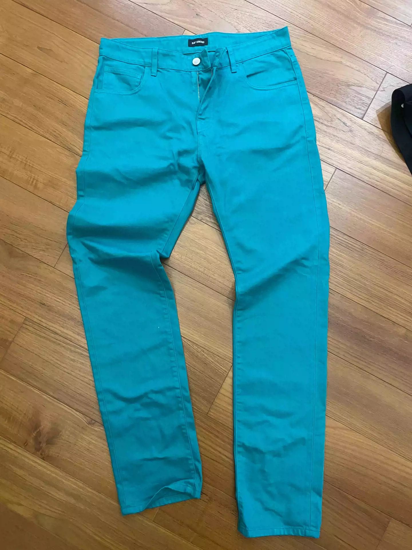 Raf Simons Raf Simons AW21 Lake Green Blue Straight Jeans Size US 32 / EU 48 - 2 Thumbnail