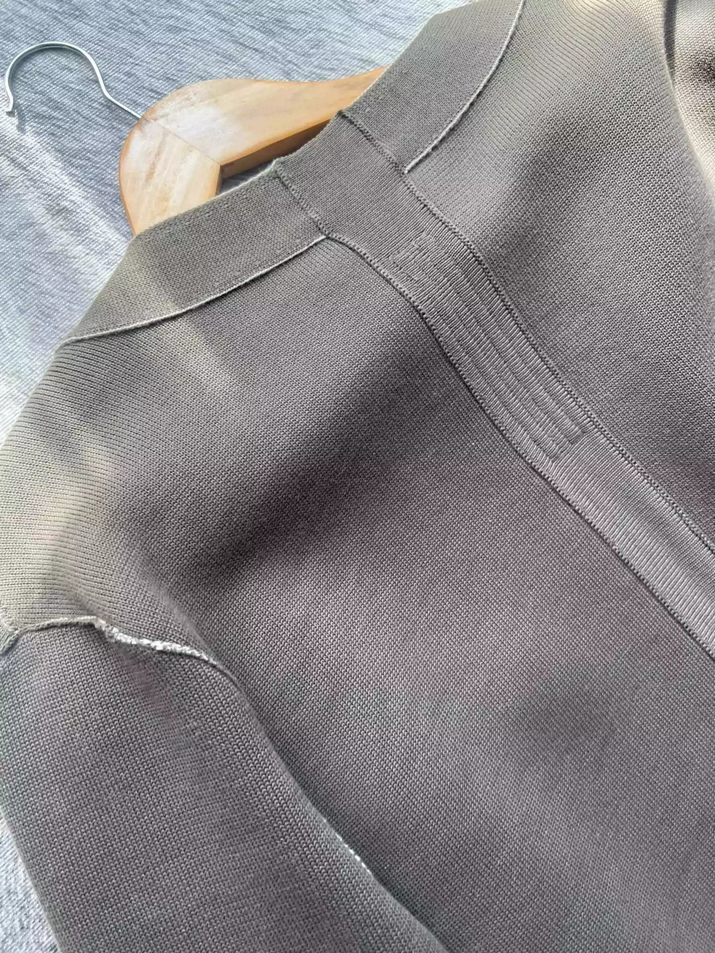 Rick Owens Rick Owens idle cashmere with green and gray knitted cardigan inside. Size US M / EU 48-50 / 2 - 6 Thumbnail