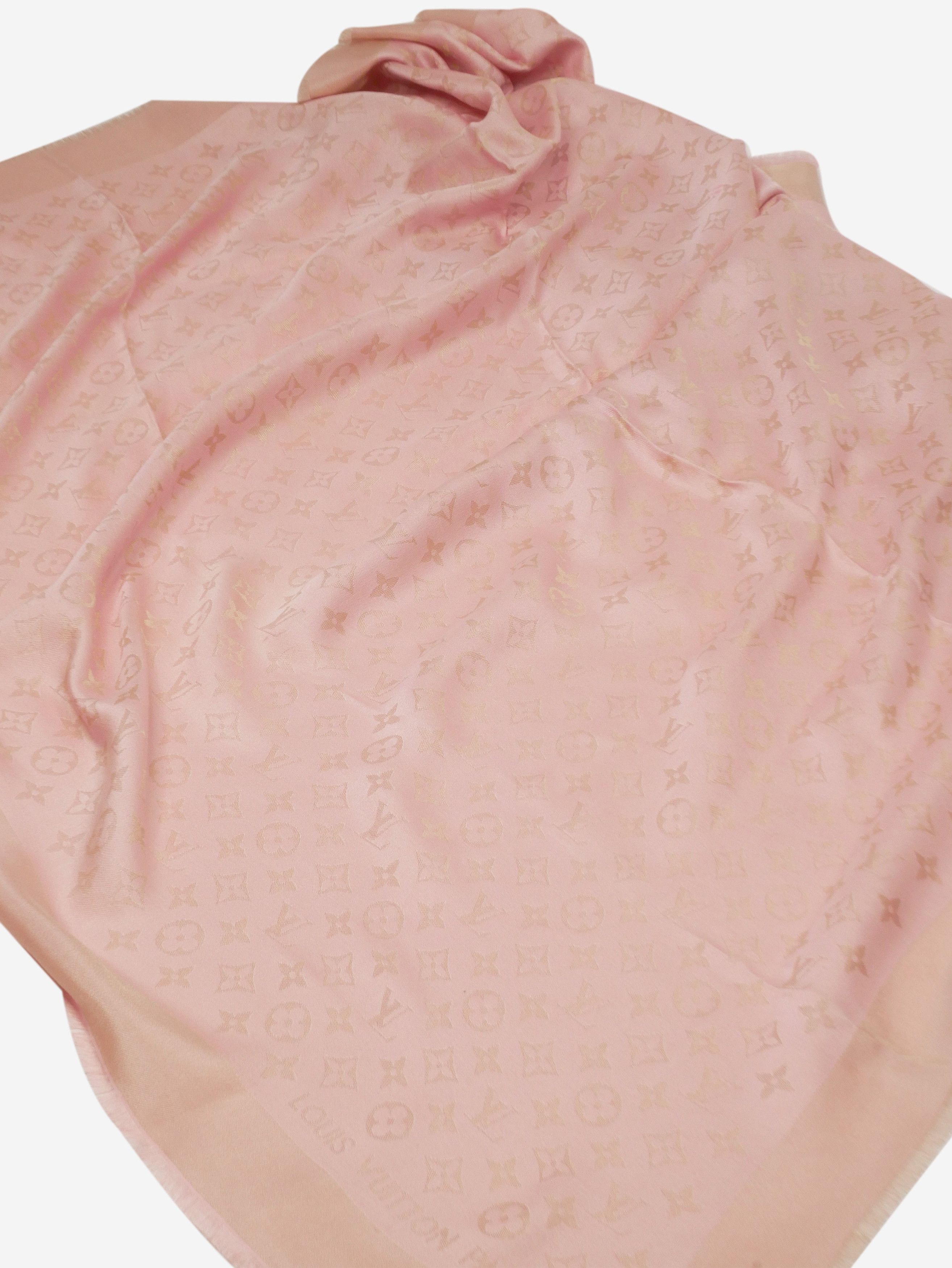 Pink lurex monogram scarf - size