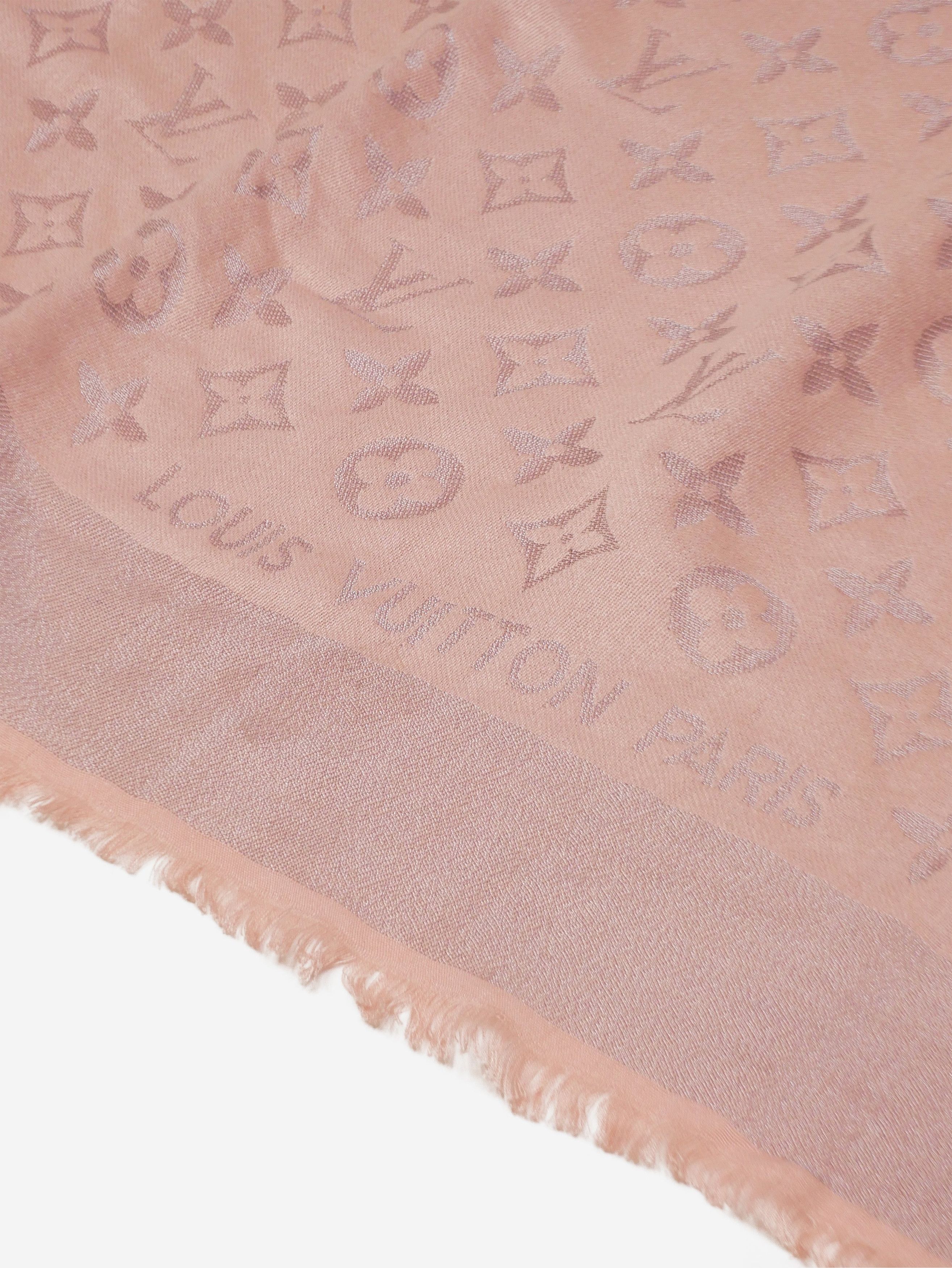 Pink lurex monogram scarf - size