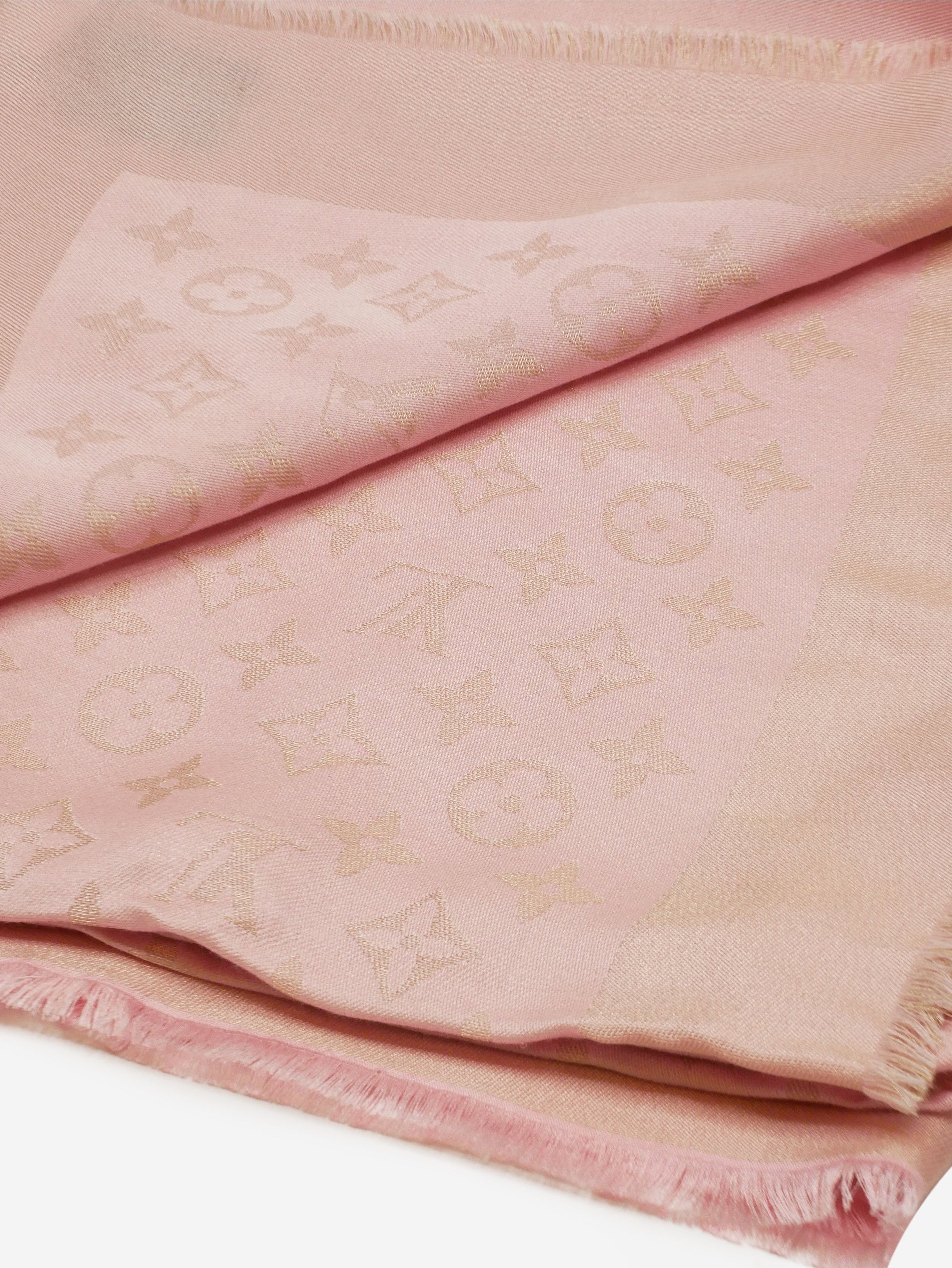 Pink lurex monogram scarf - size