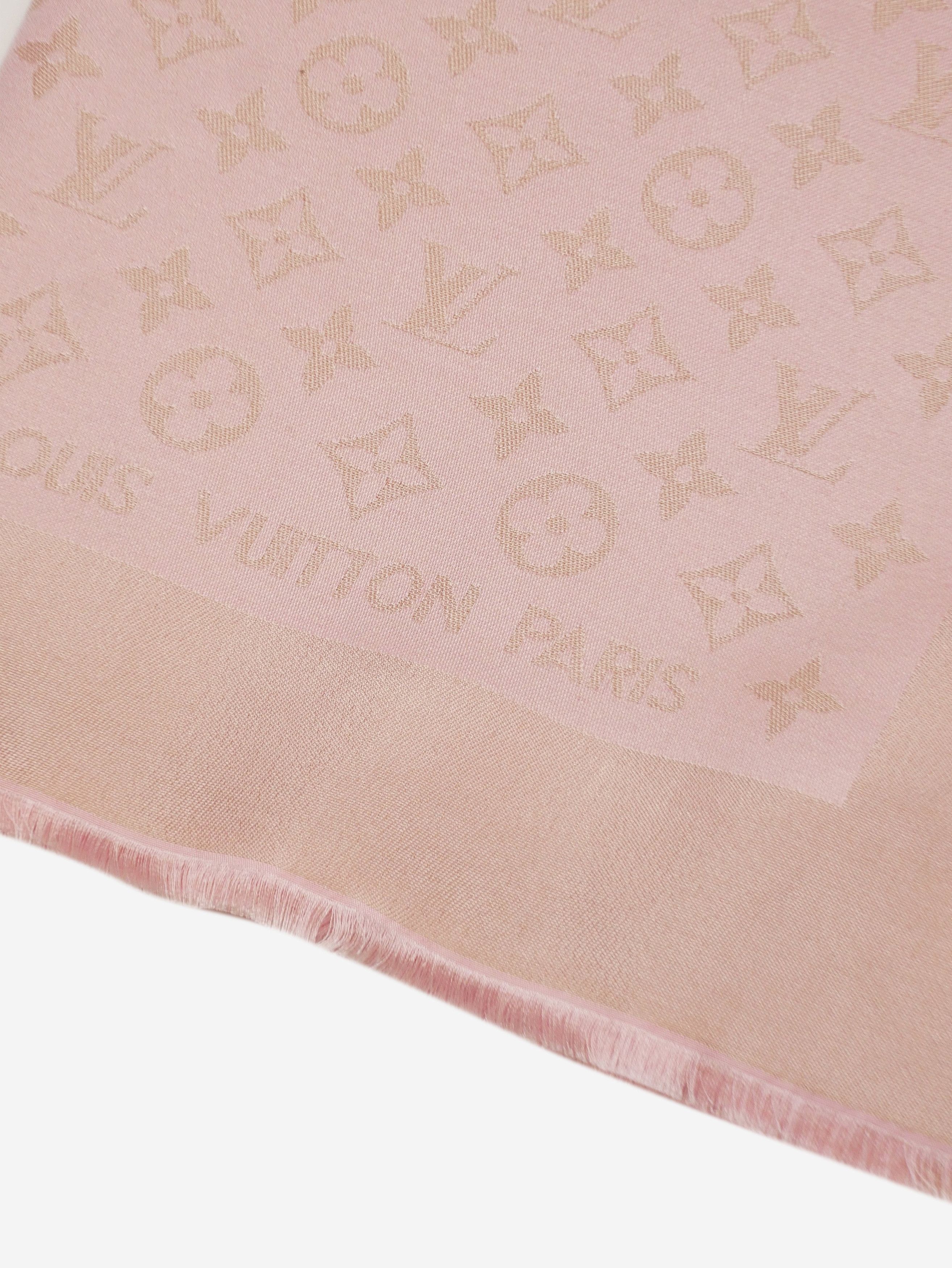 Pink lurex monogram scarf - size