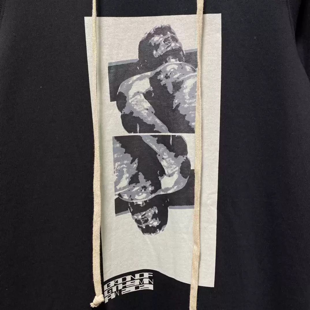 Rick Owens Rickowens Subline DRK Ribbon Printed Hoodie Hoodie Sweater Size US M / EU 48-50 / 2 - 7 Thumbnail
