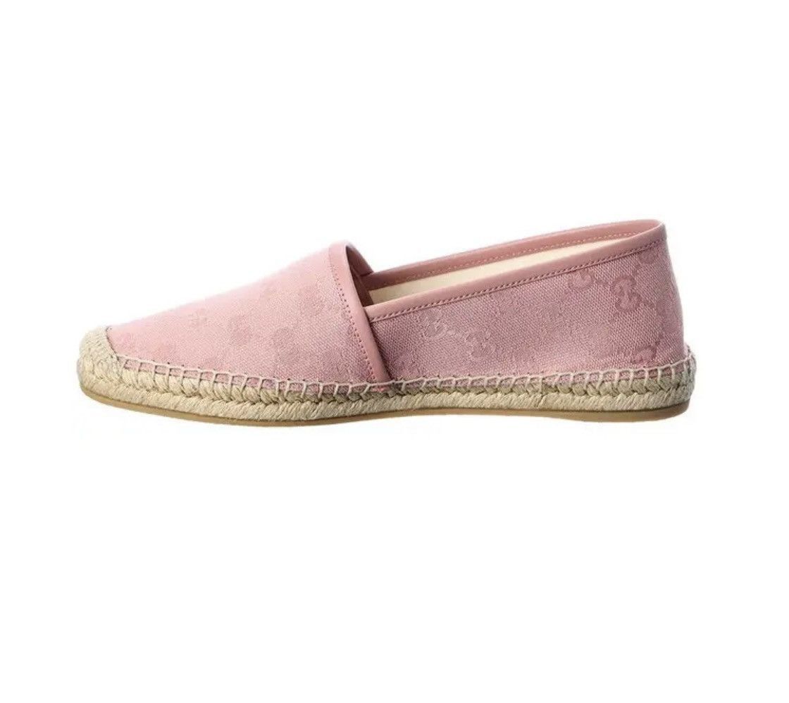 GG Leather and Canvas Espadrilles in Pink
