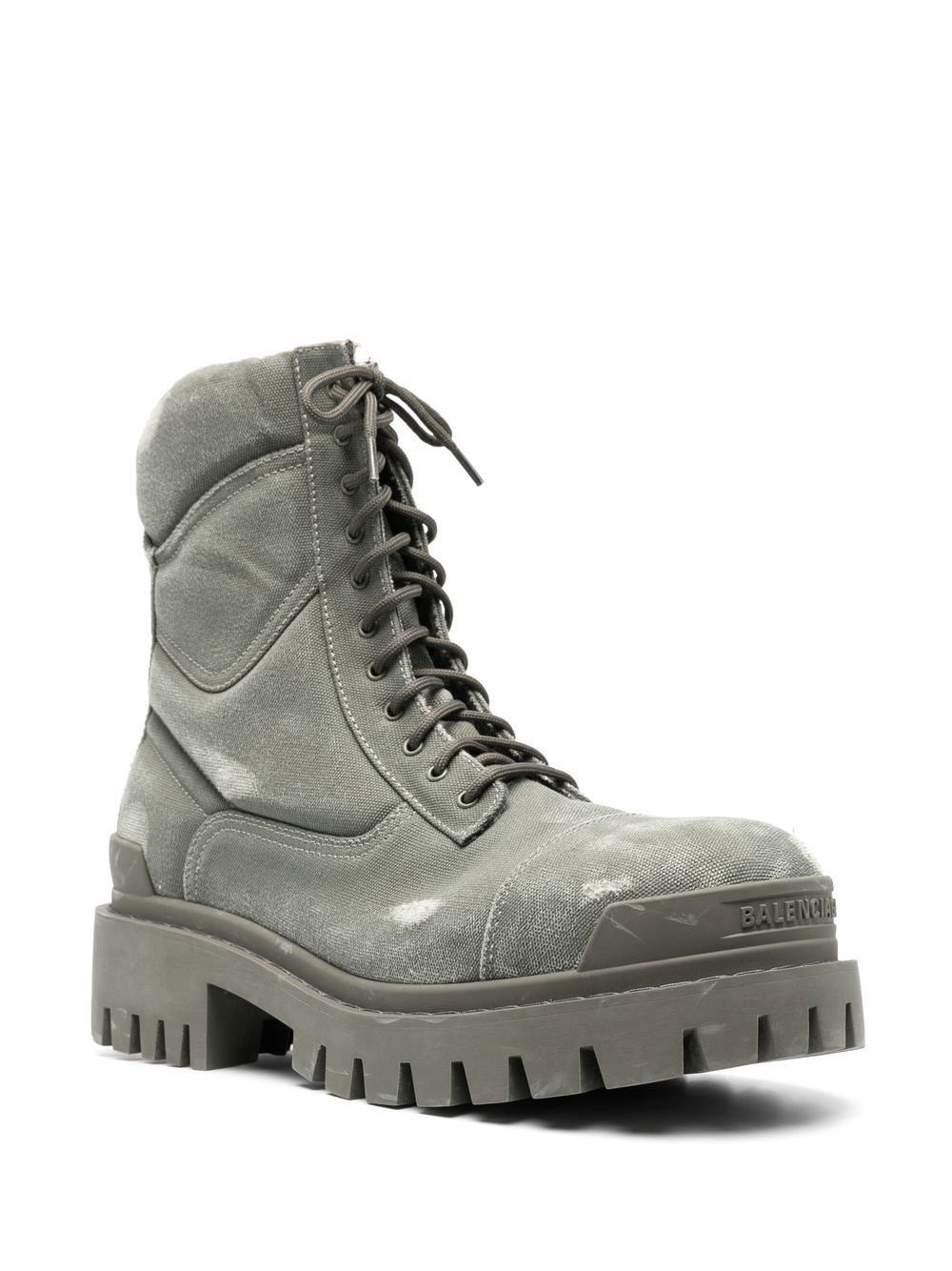 Balenciaga Balenciaga Green Strike Distressed Lace-Up Boots Size US 9 / IT 39 - 2 Thumbnail