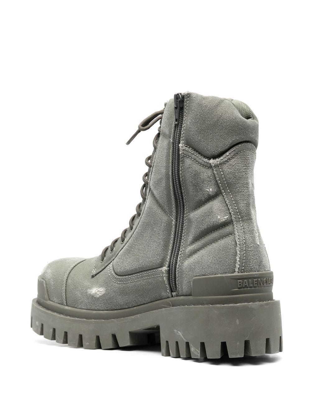 Balenciaga Balenciaga Green Strike Distressed Lace-Up Boots Size US 9 / IT 39 - 3 Thumbnail