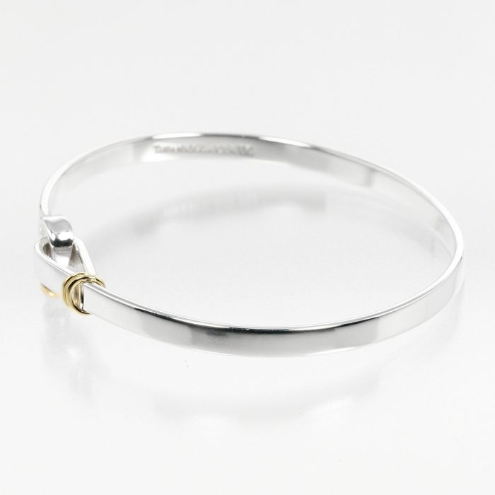 Tiffany & Co. Tiffany TIFFANY&Co. Love Knot Hook & Eye Bangle Silver 925  K18 YG Yellow Gold Approx. 12.37g I112223062