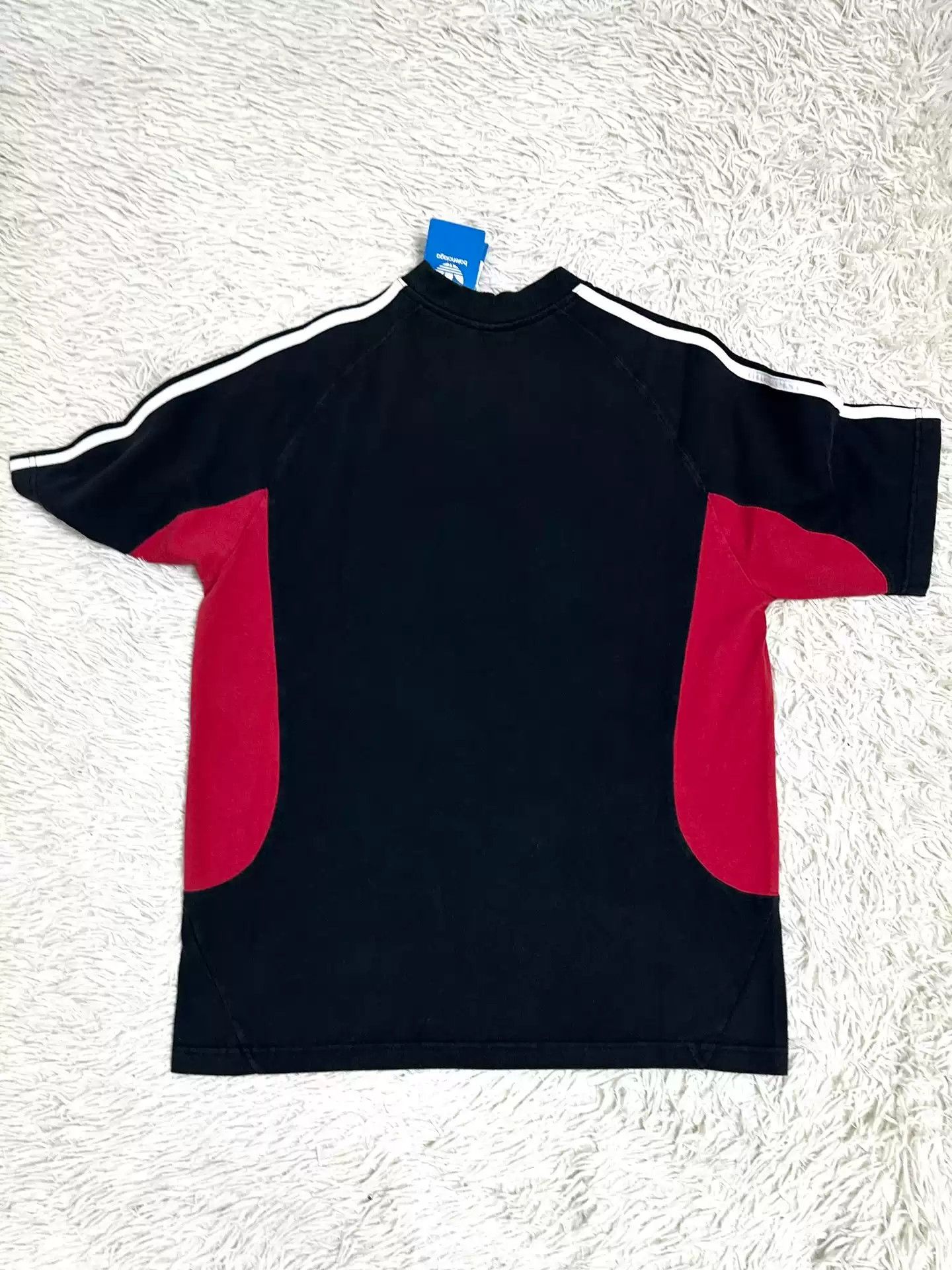 Balenciaga Balenciaga Adidas joint 23SS black and red patchwork distressed faded short sleeved T-shirt Size US M / EU 48-50 / 2 - 3 Thumbnail