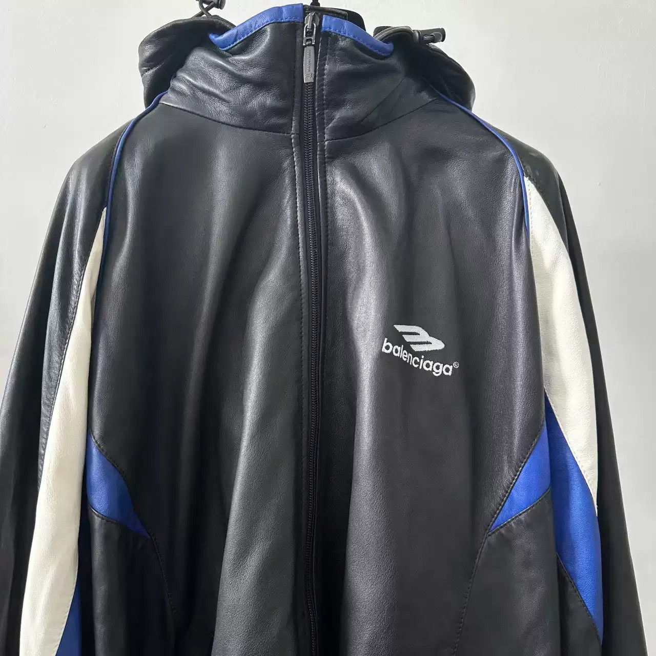 Balenciaga Balenciaga SS23 3B SPORTS ICON Embroidered Logo Block Color Hooded Leather jacket Size US M / EU 48-50 / 2 - 3 Thumbnail