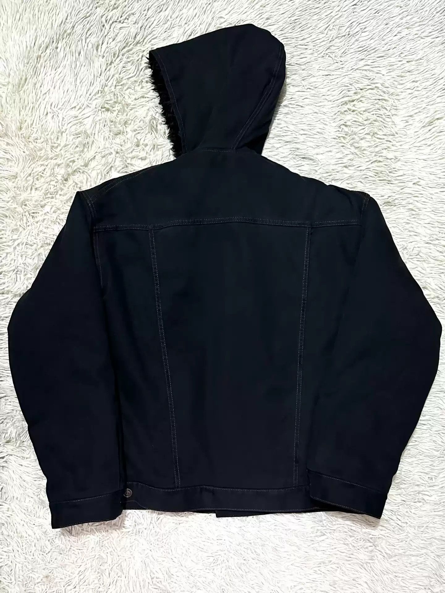 Balenciaga Balenciaga23ss Snowy Monster NYSE Hooded Fur Denim Damaged Washed Jacket Coat Size US S / EU 44-46 / 1 - 3 Thumbnail