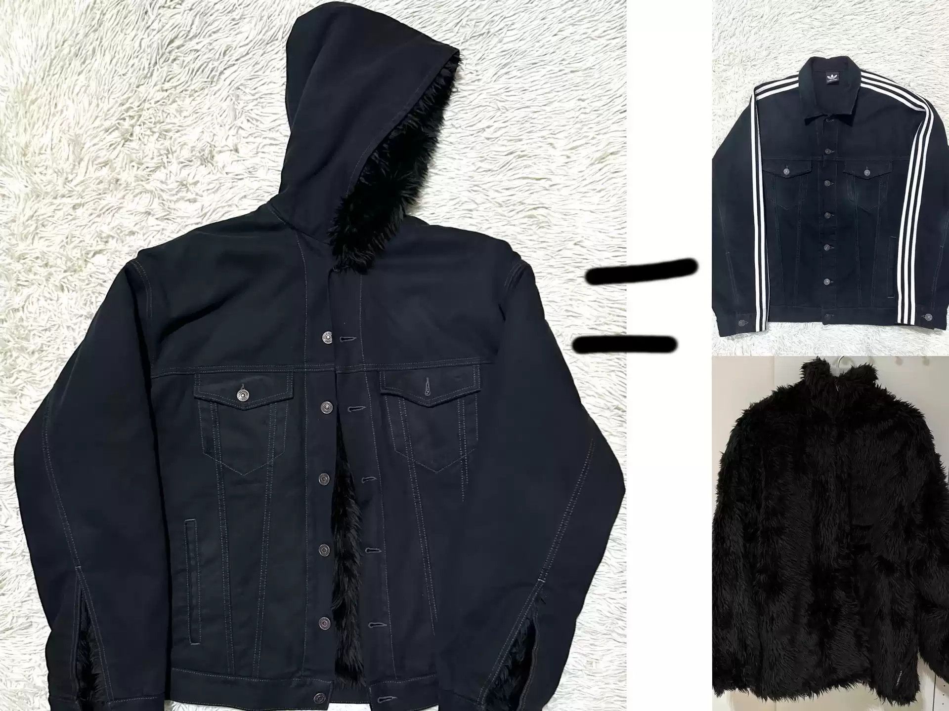 Balenciaga Balenciaga23ss Snowy Monster NYSE Hooded Fur Denim Damaged Washed Jacket Coat Size US S / EU 44-46 / 1 - 8 Thumbnail