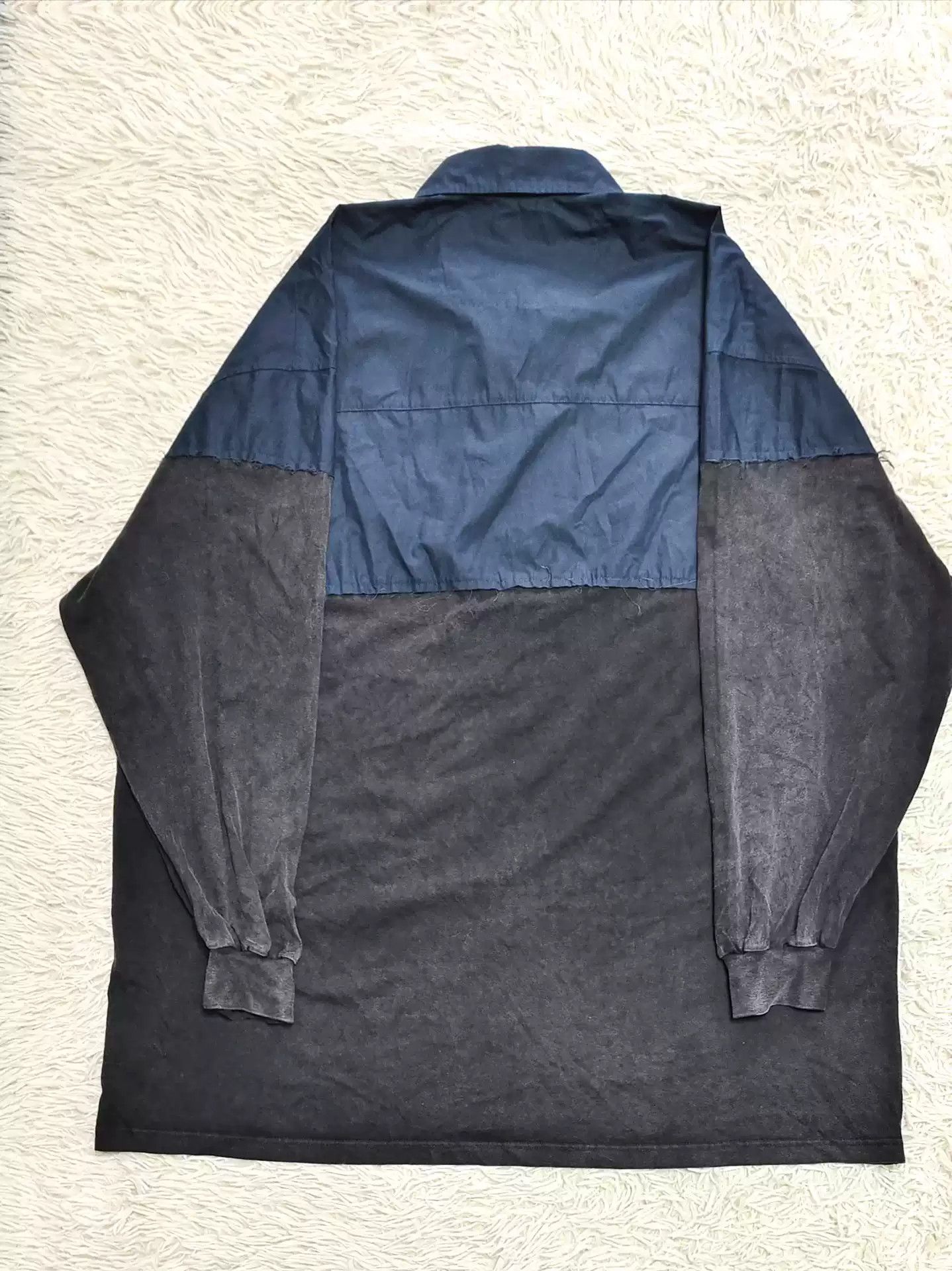 Balenciaga Balenciaga22SS Double B Splice Crown Ear 1917 Worn Out Long Sleeves Size US L / EU 52-54 / 3 - 2 Thumbnail