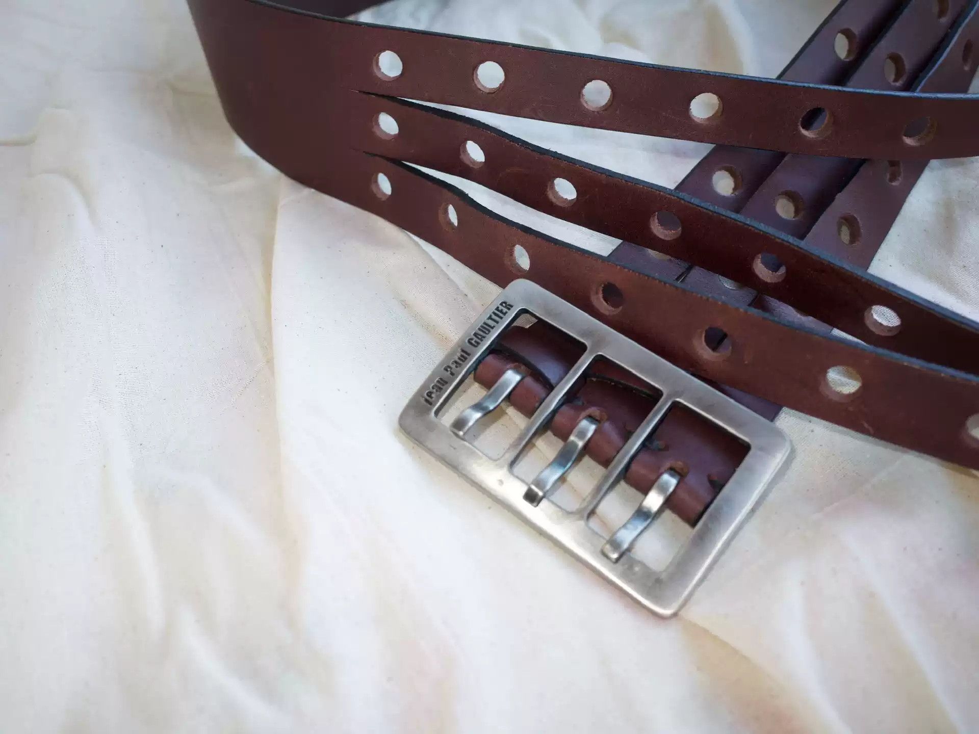 Jean Paul Gaultier Jean Paul Gaultie Out of print three-ply vintage leather belt Size ONE SIZE - 3 Thumbnail