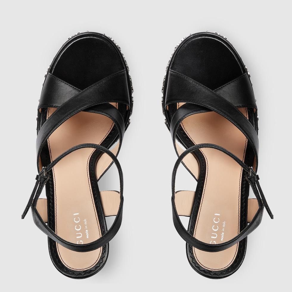 Interlocking G Logo Studs Sandals in black