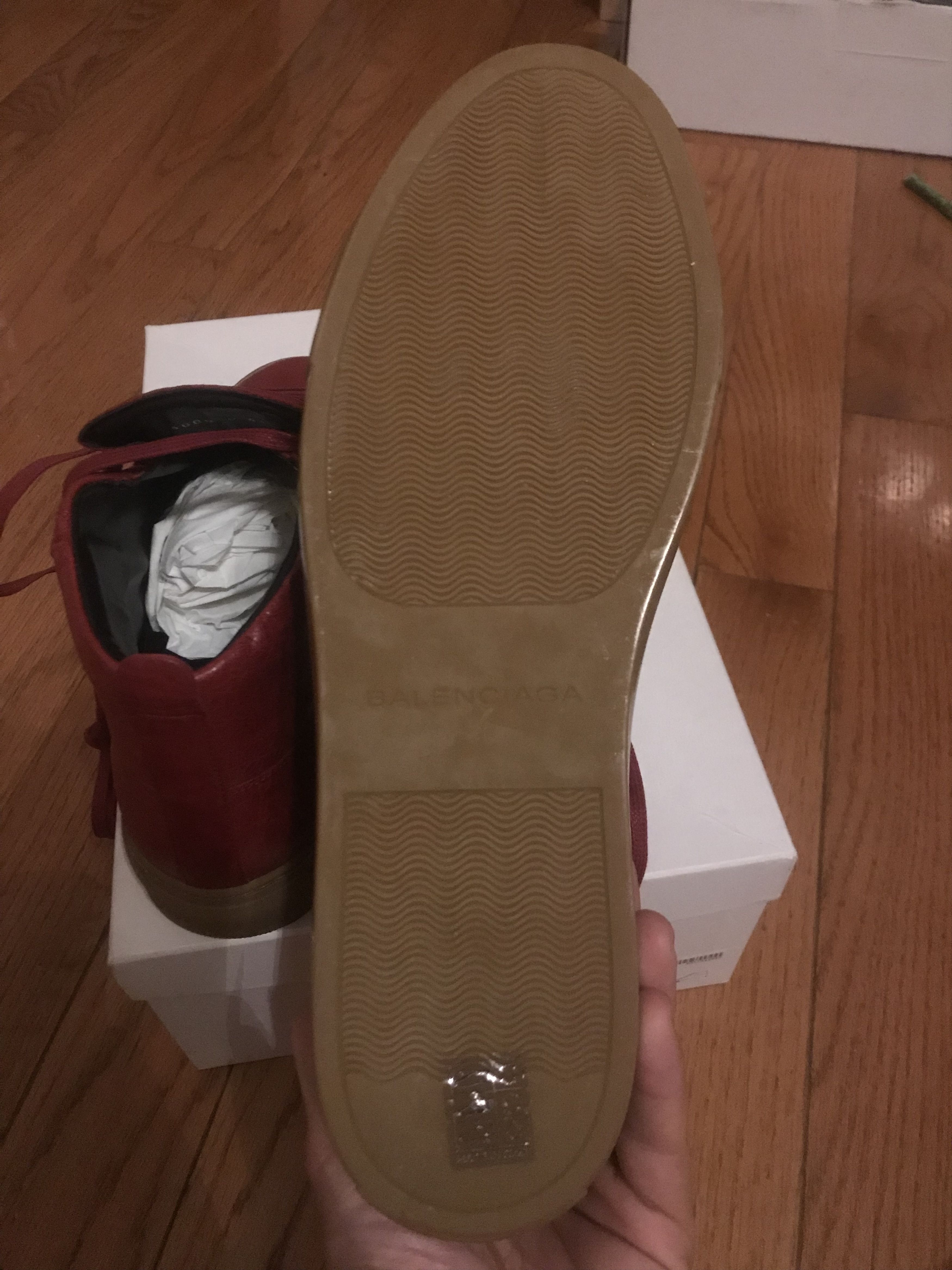 Balenciaga Arena sneakers burgundy gum bottom Size US 8 / EU 41 - 3 Thumbnail
