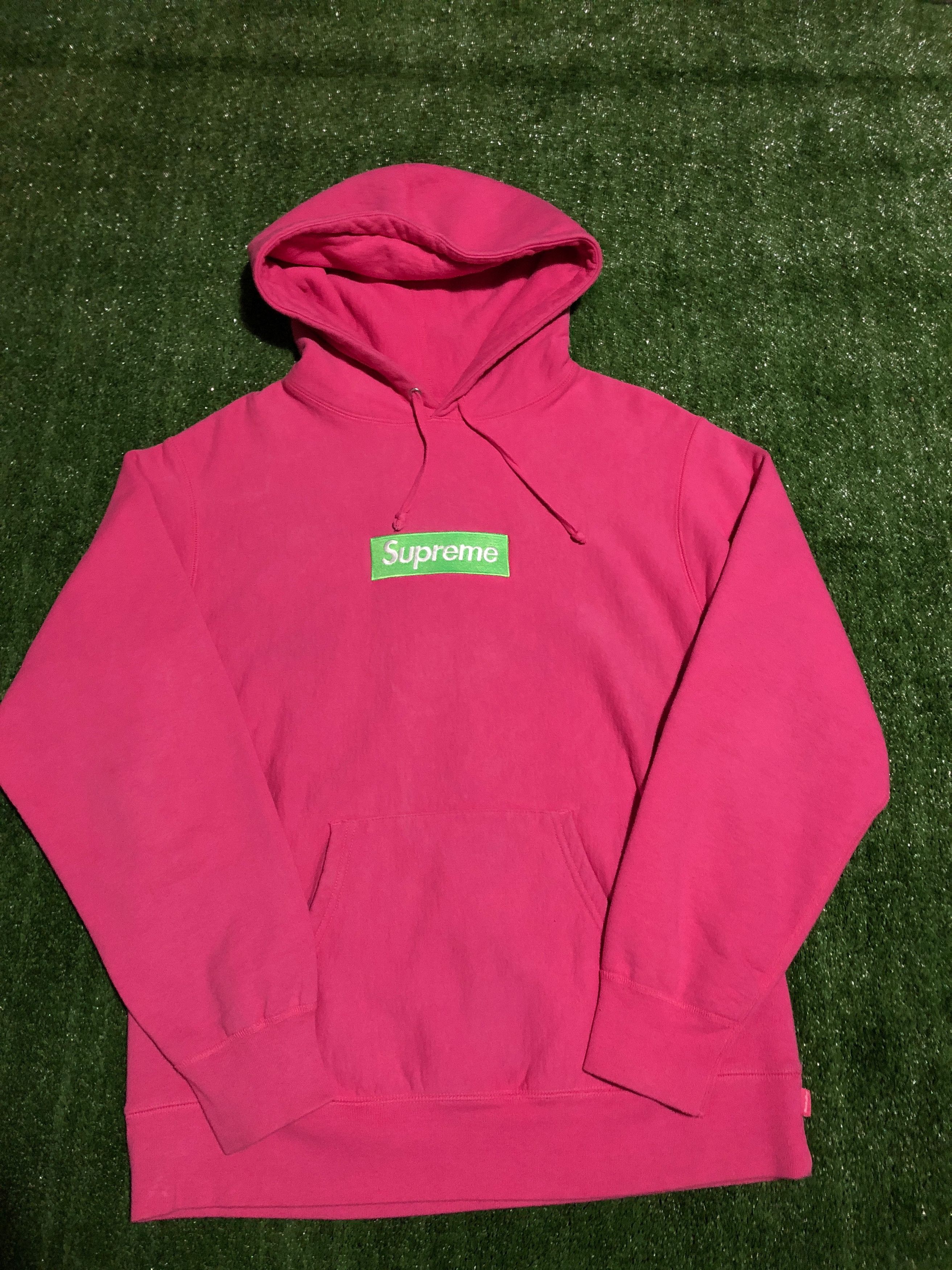 Pink and green supreme hoodie sale