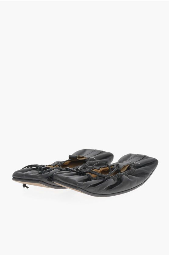 Leather Ballet Flat with Square Toe