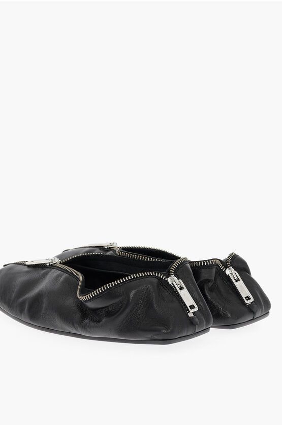 Maison Margiela Leather Ballet Flat with Square Toe and Maxi Zip Closure Size US 8 / IT 38 - 2 Thumbnail
