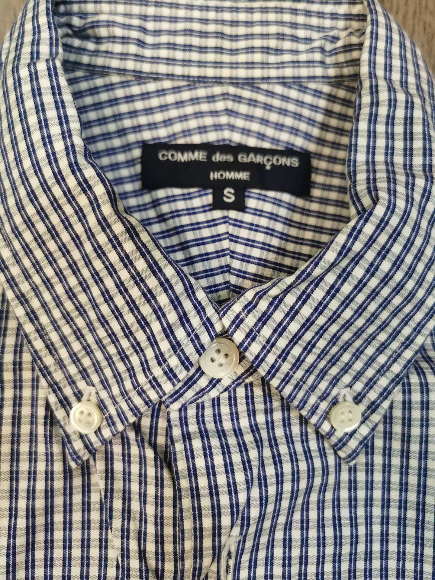 Comme des Garcons Homme Plus Comme des garcons HOMME striped printed shirt with hundreds of cloth circles. Size US S / EU 44-46 / 1 - 4 Thumbnail