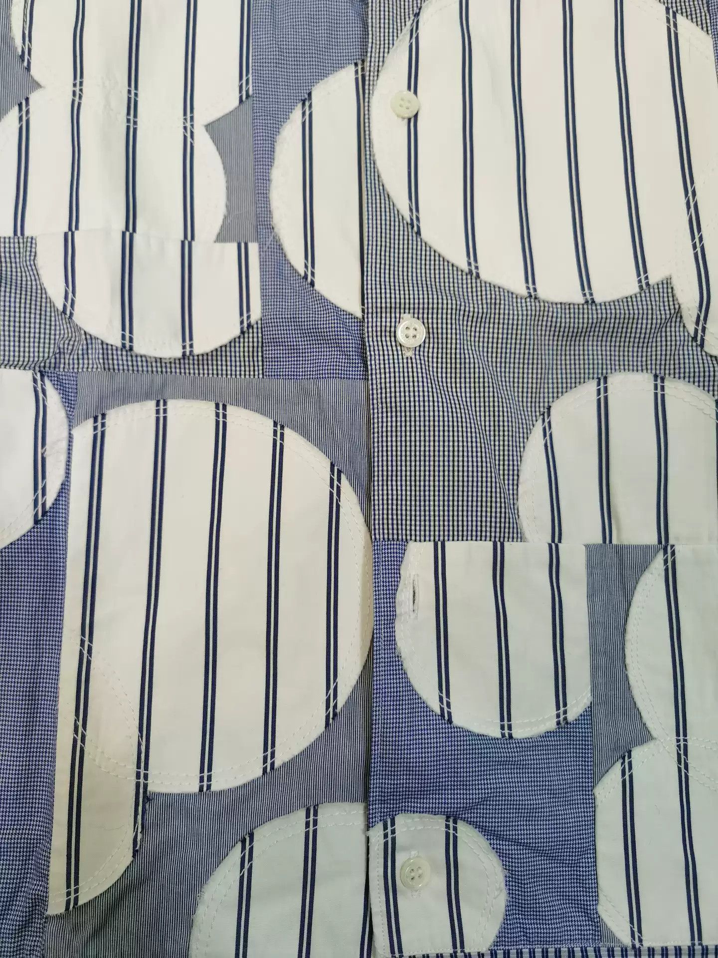 Comme des Garcons Homme Plus Comme des garcons HOMME striped printed shirt with hundreds of cloth circles. Size US S / EU 44-46 / 1 - 2 Thumbnail