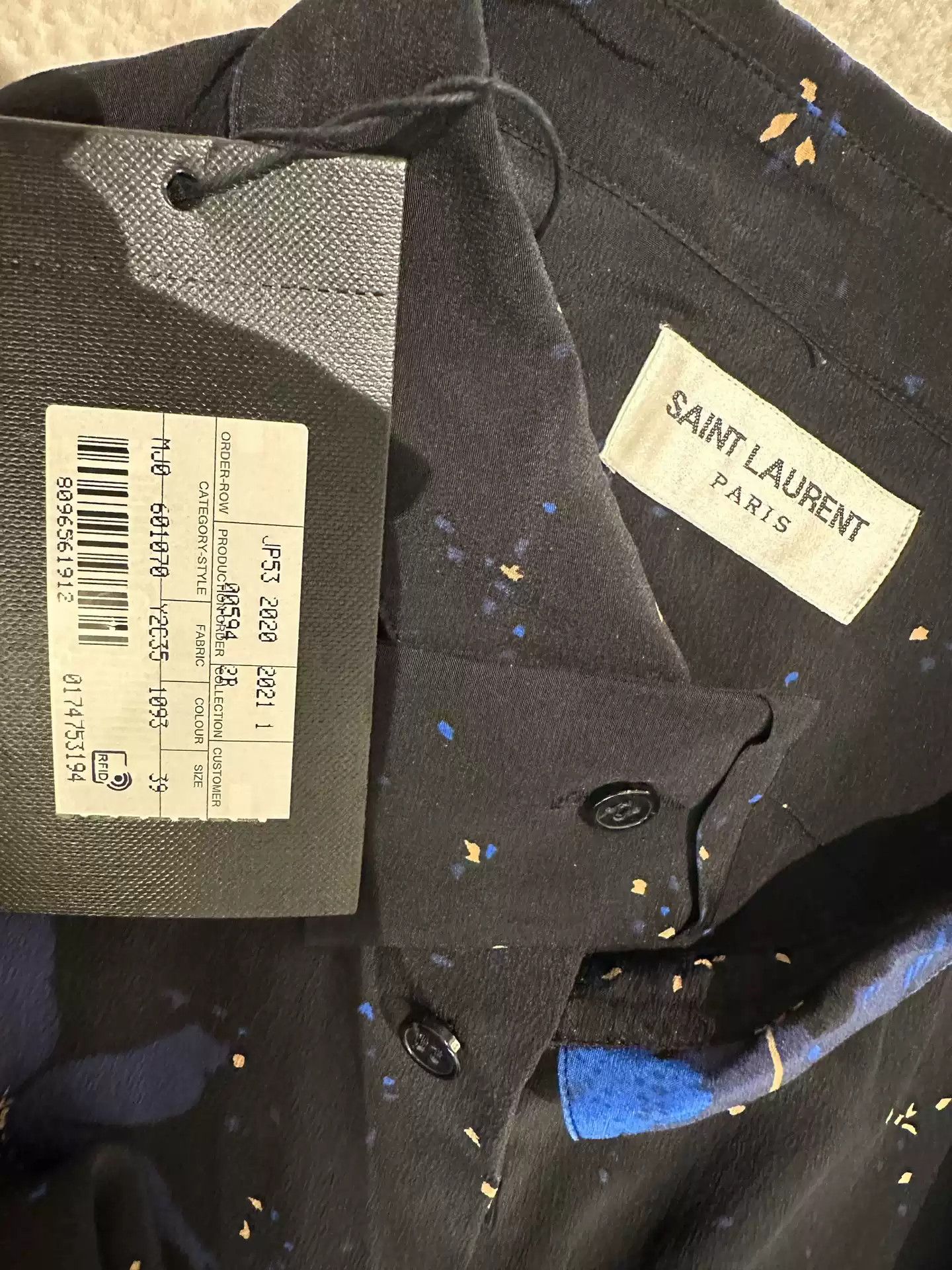 Saint Laurent Paris Saint Laurent YSL SLP SS21 colorful hibiscus silk crepe short sleeve shirt Size US M / EU 48-50 / 2 - 5 Thumbnail