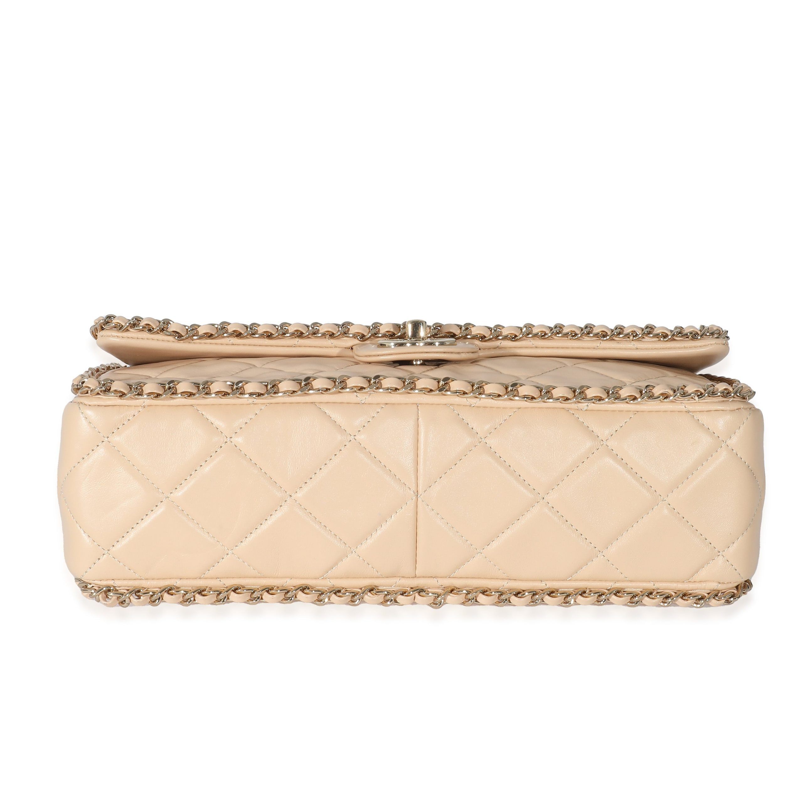 Chanel Chanel Beige Crumpled Calfskin Medium Chain All Over Flap Bag Size ONE SIZE - 6 Thumbnail