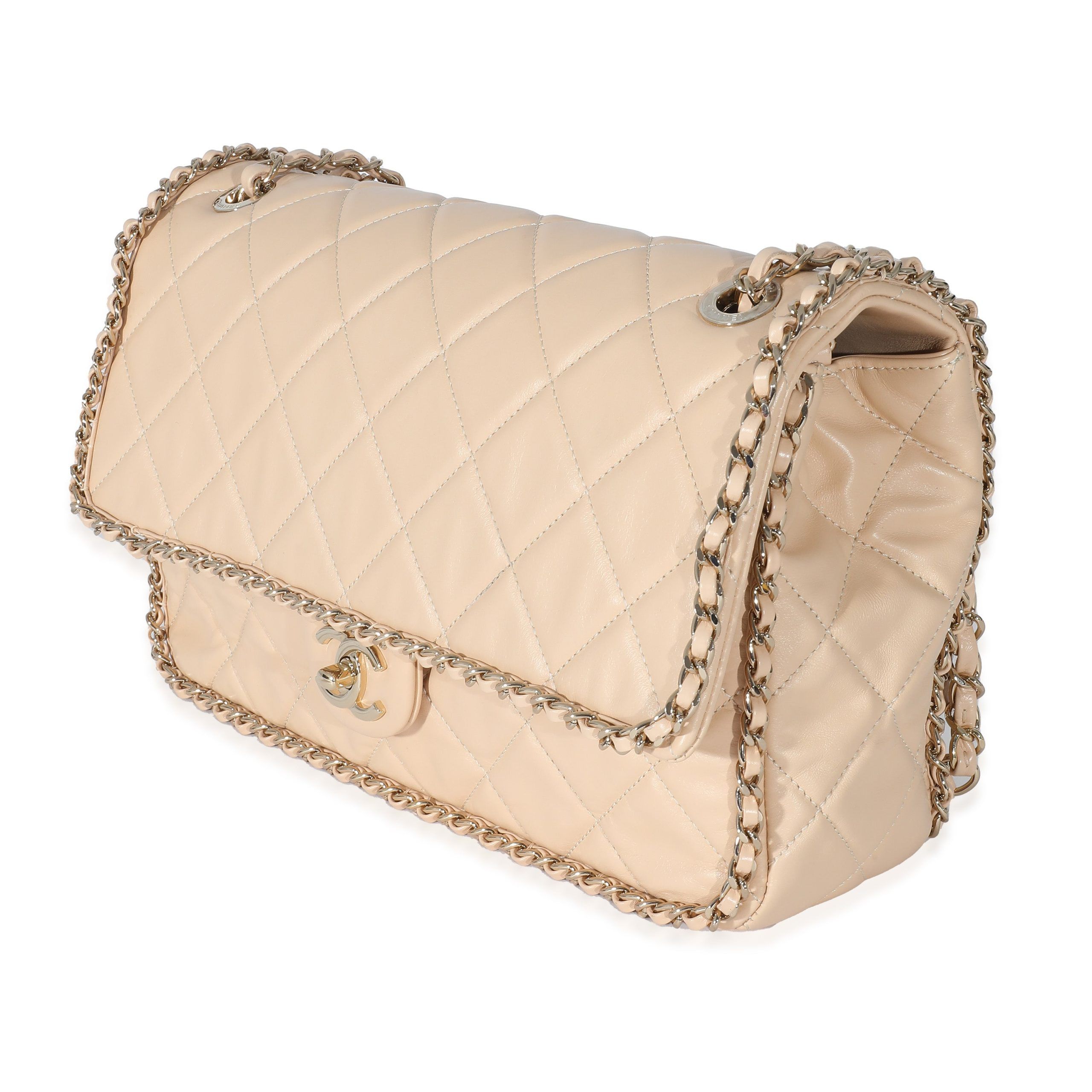 Chanel Chanel Beige Crumpled Calfskin Medium Chain All Over Flap Bag Size ONE SIZE - 2 Preview