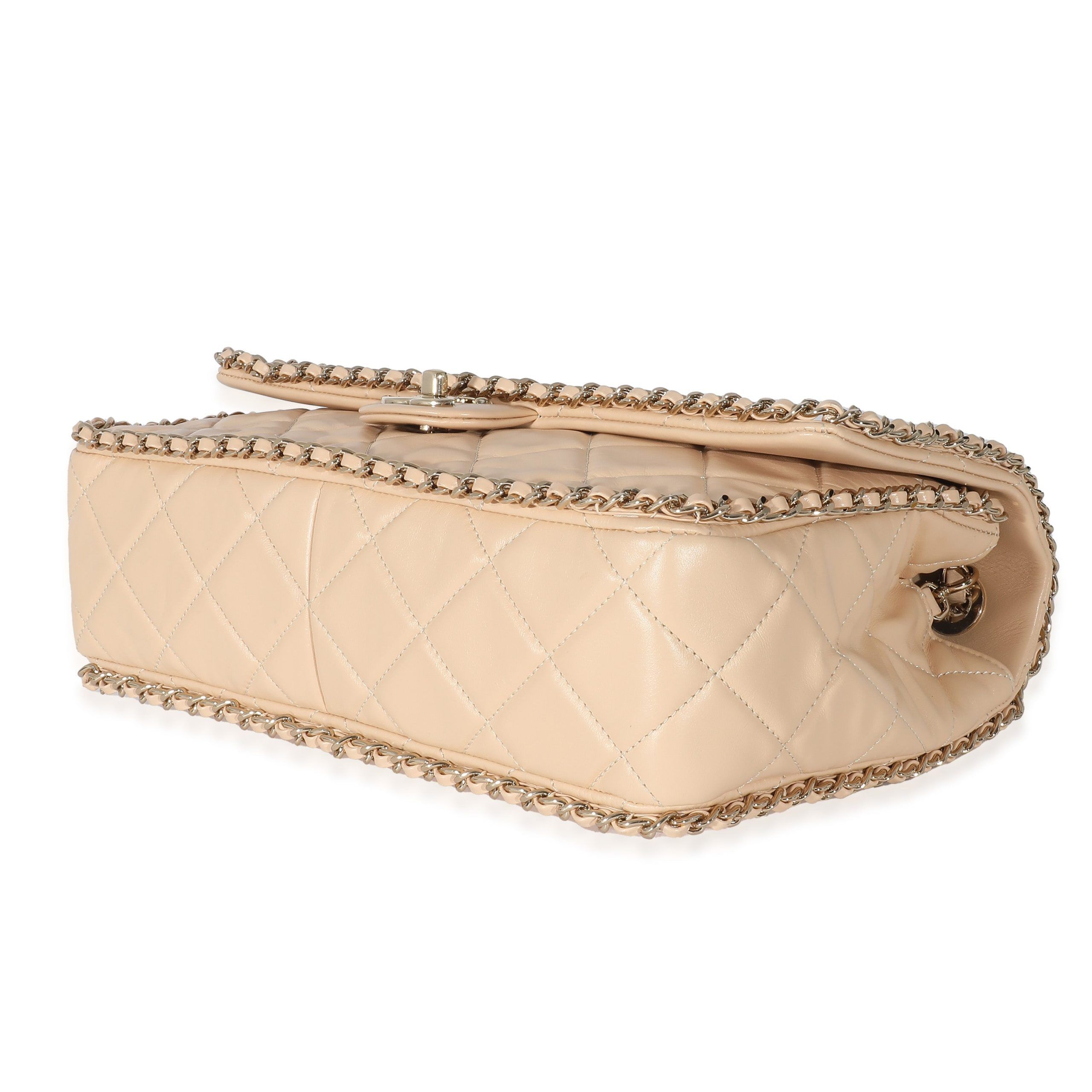 Chanel Chanel Beige Crumpled Calfskin Medium Chain All Over Flap Bag Size ONE SIZE - 5 Thumbnail