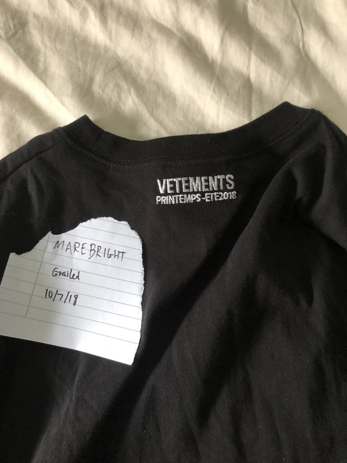 Vetements Vetemente Haute Couture Tee Black Size S | Grailed