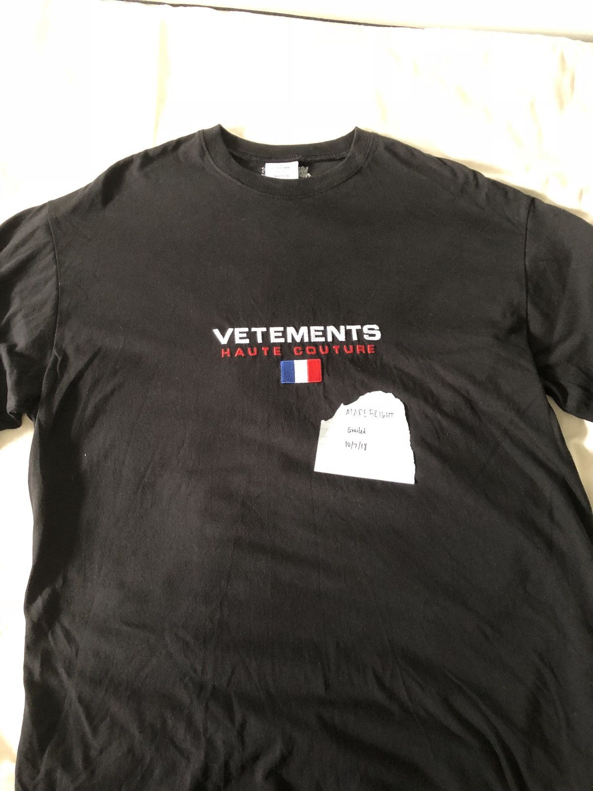 Vetements Vetemente Haute Couture Tee Black Size S | Grailed
