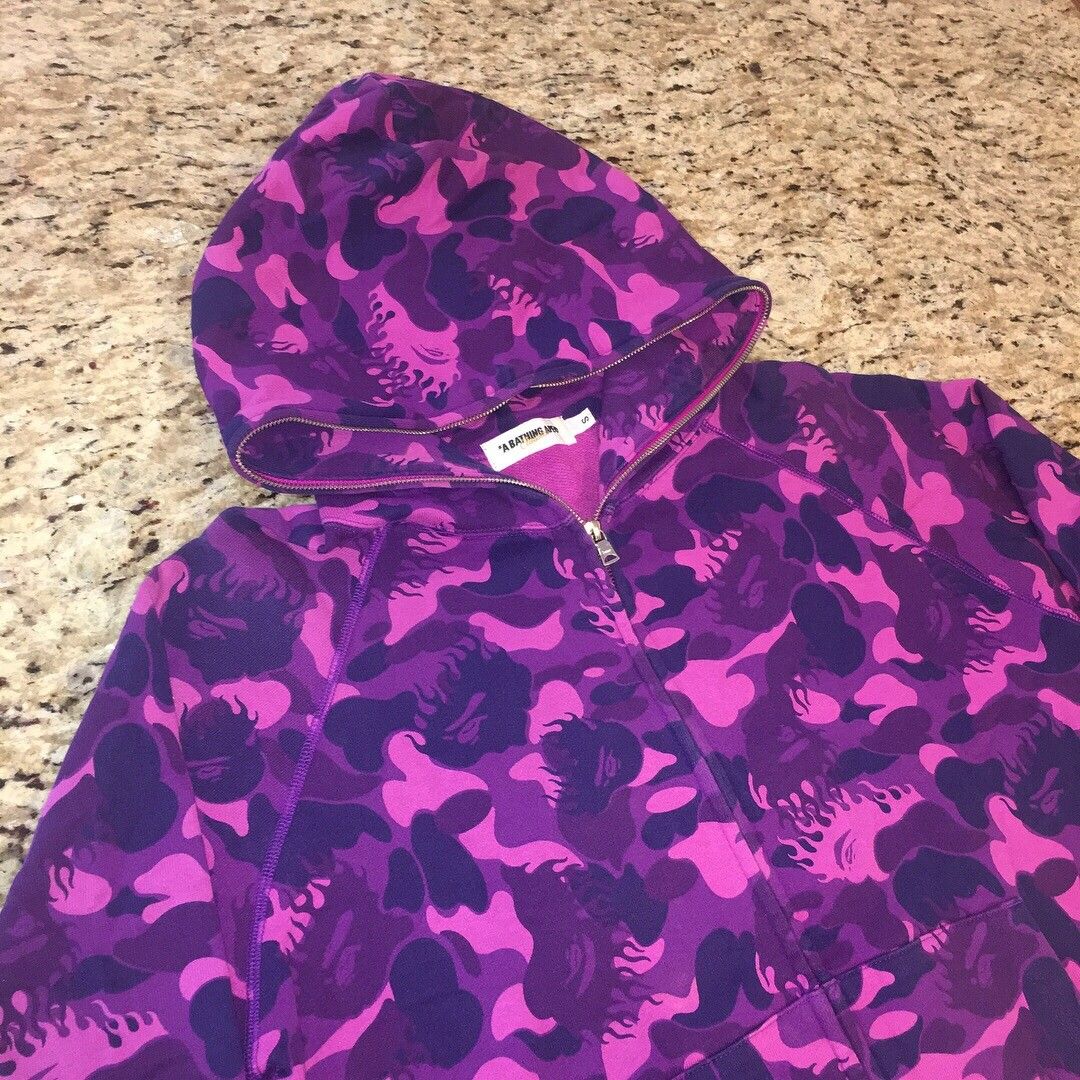 Bape Purple Flame Camo Hoodie Size US S / EU 44-46 / 1 - 1 Preview
