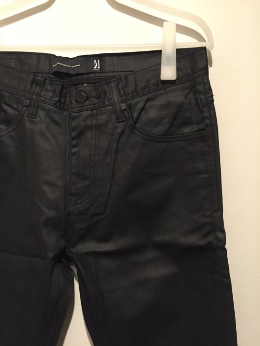 Comune Waxed Denim Jeans Black | Grailed