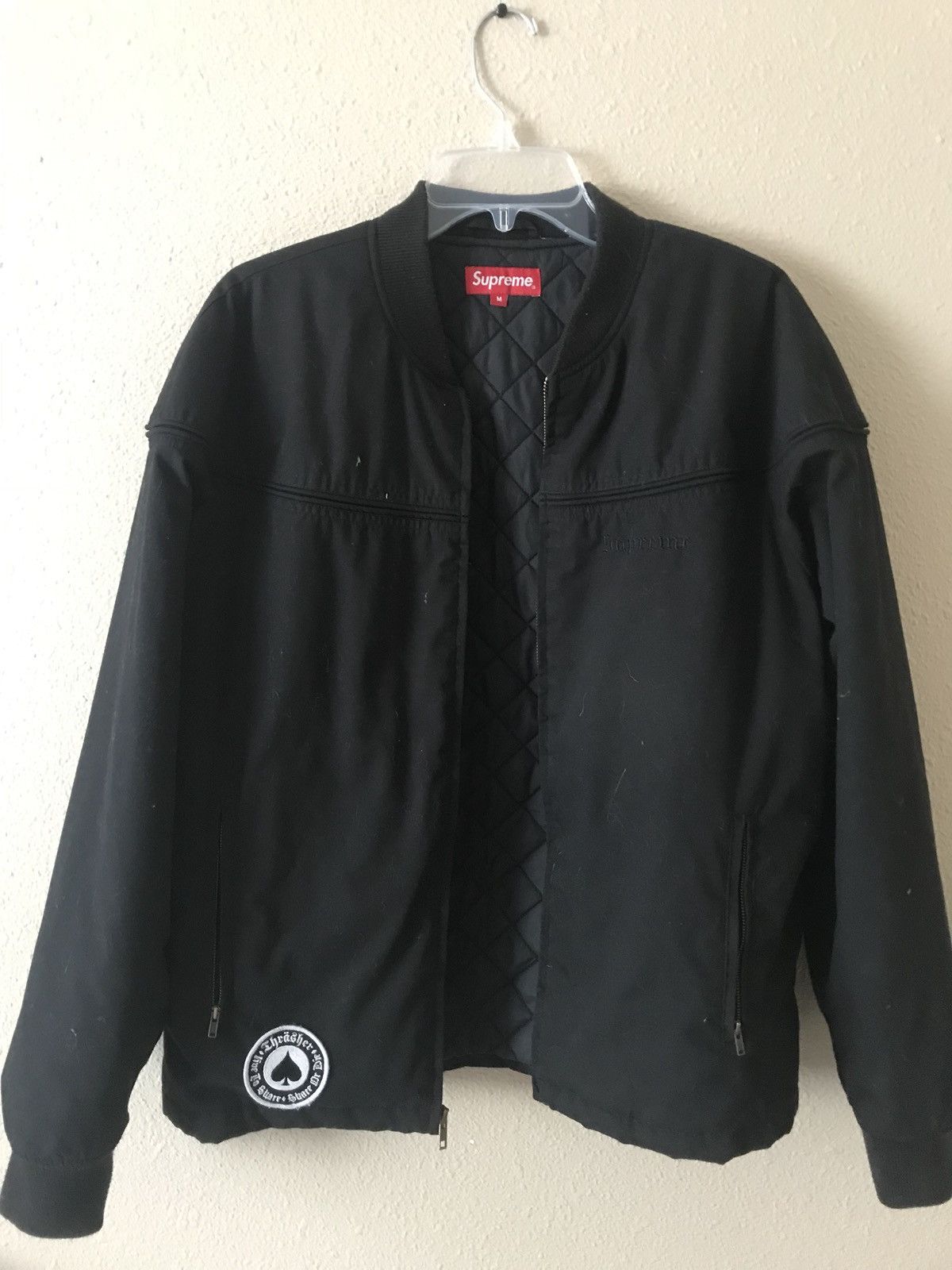 Supreme thrasher poplin crew jacket black shop