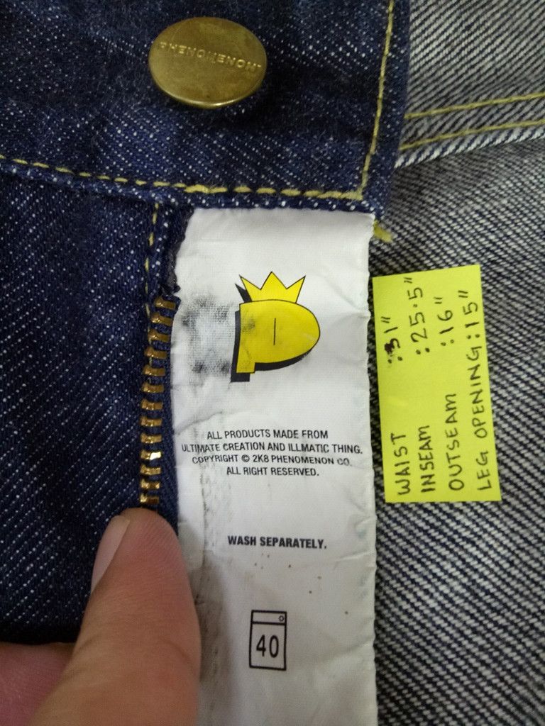 PHENOMENON 🔥Phenomenon Selvedge Denim Crop Pants Rare Design Punk Rock Size US 31 - 14 Thumbnail