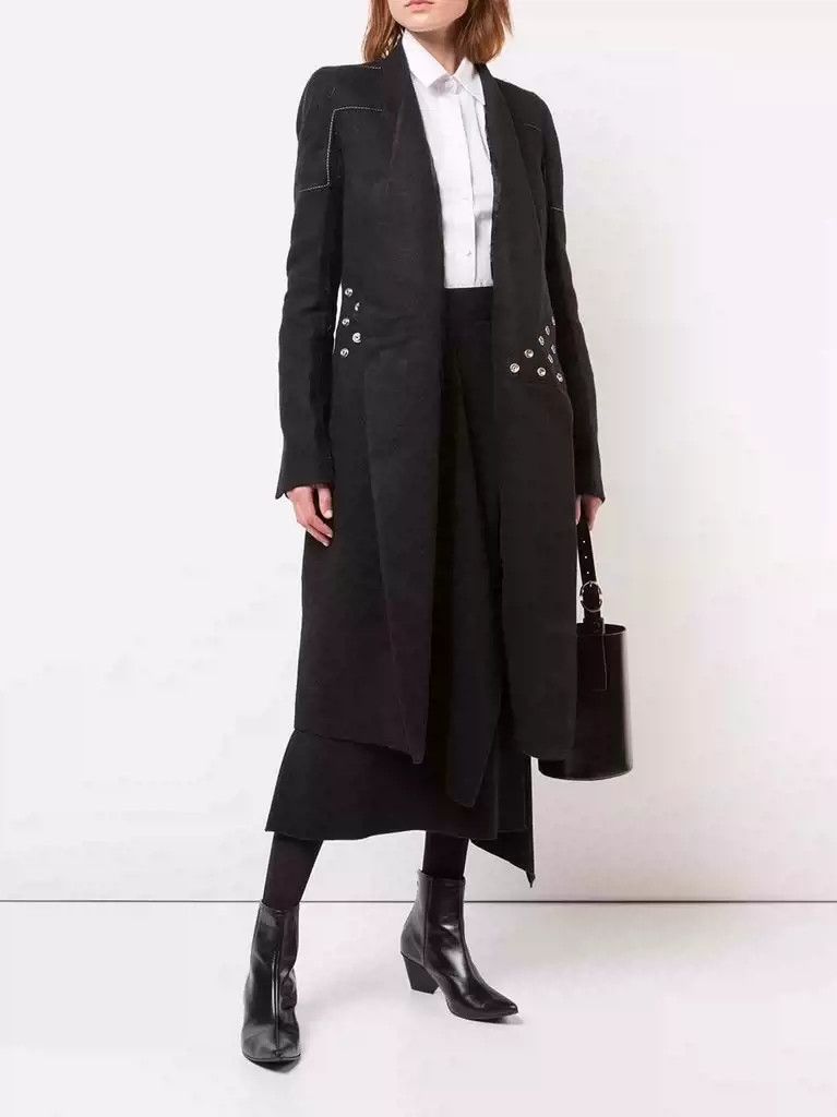 Rick Owens Rick Owens mainline 18aw camel hair linen blended woolen coat Size US M / EU 48-50 / 2 - 9 Thumbnail