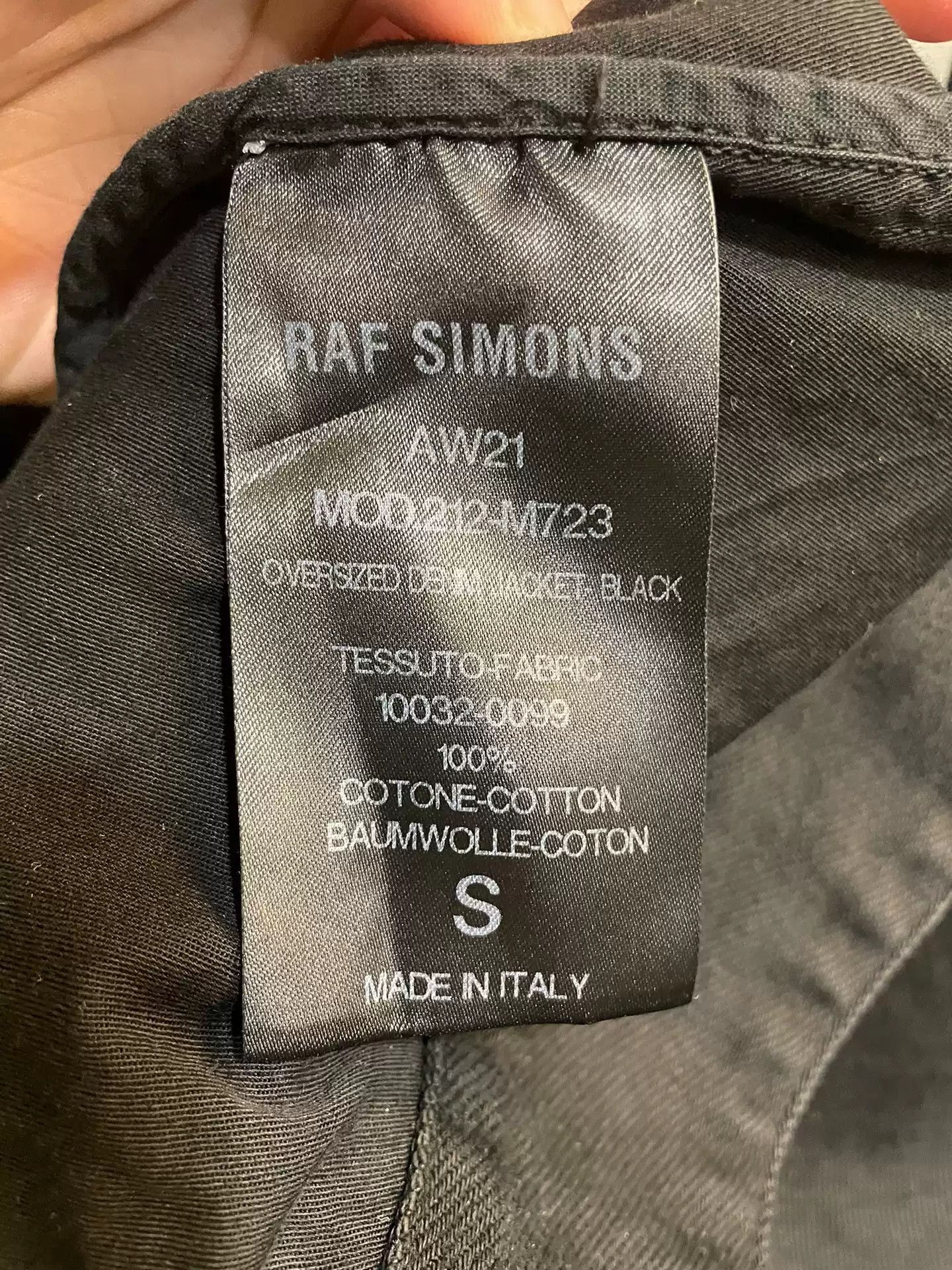 Raf Simons Raf Simons 21aw silhouette slogan denim jacket | Grailed