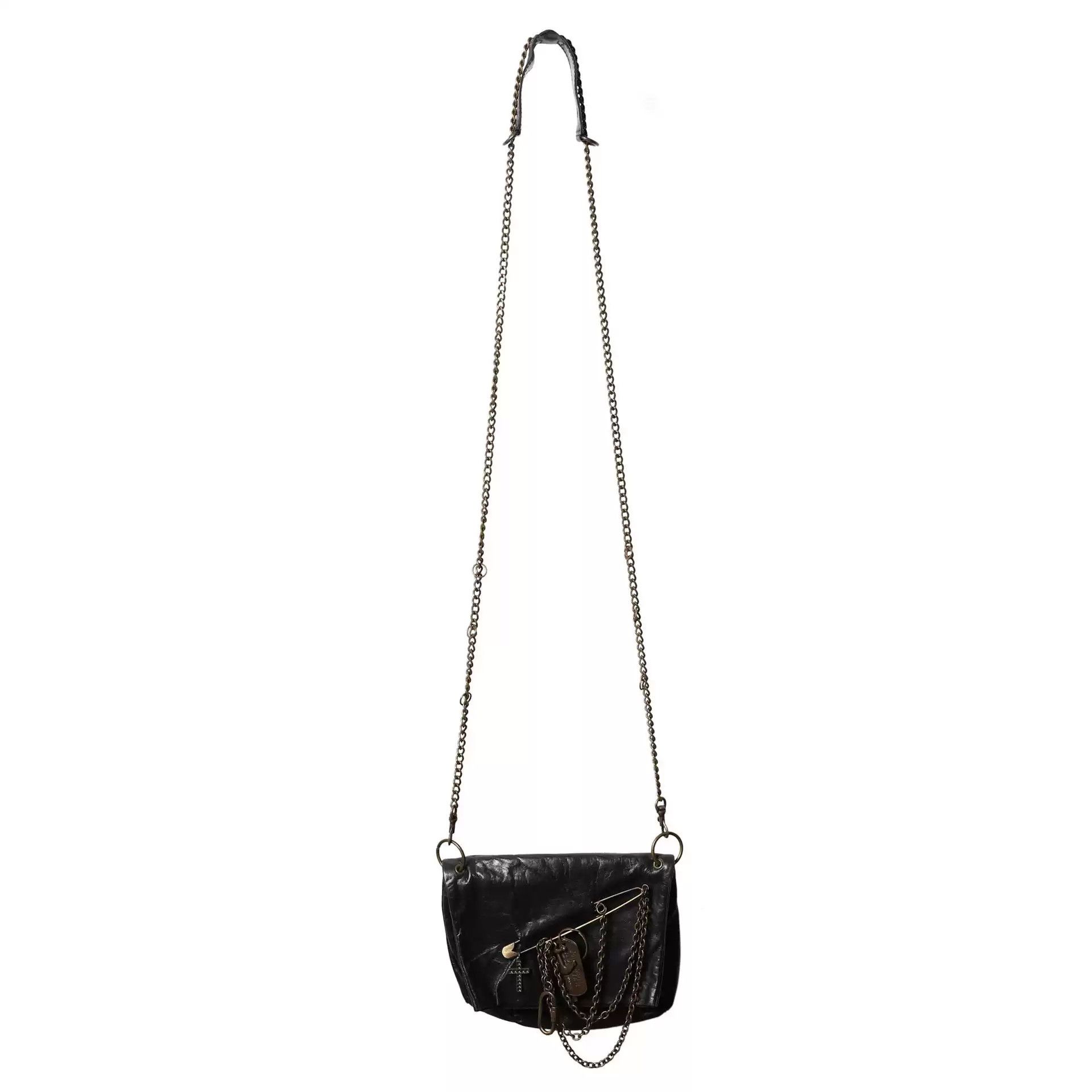 Jean Paul Gaultier Jean Paul Gaultie Pin Trim Leather Chain Crossbody Bag Size ONE SIZE - 2 Thumbnail
