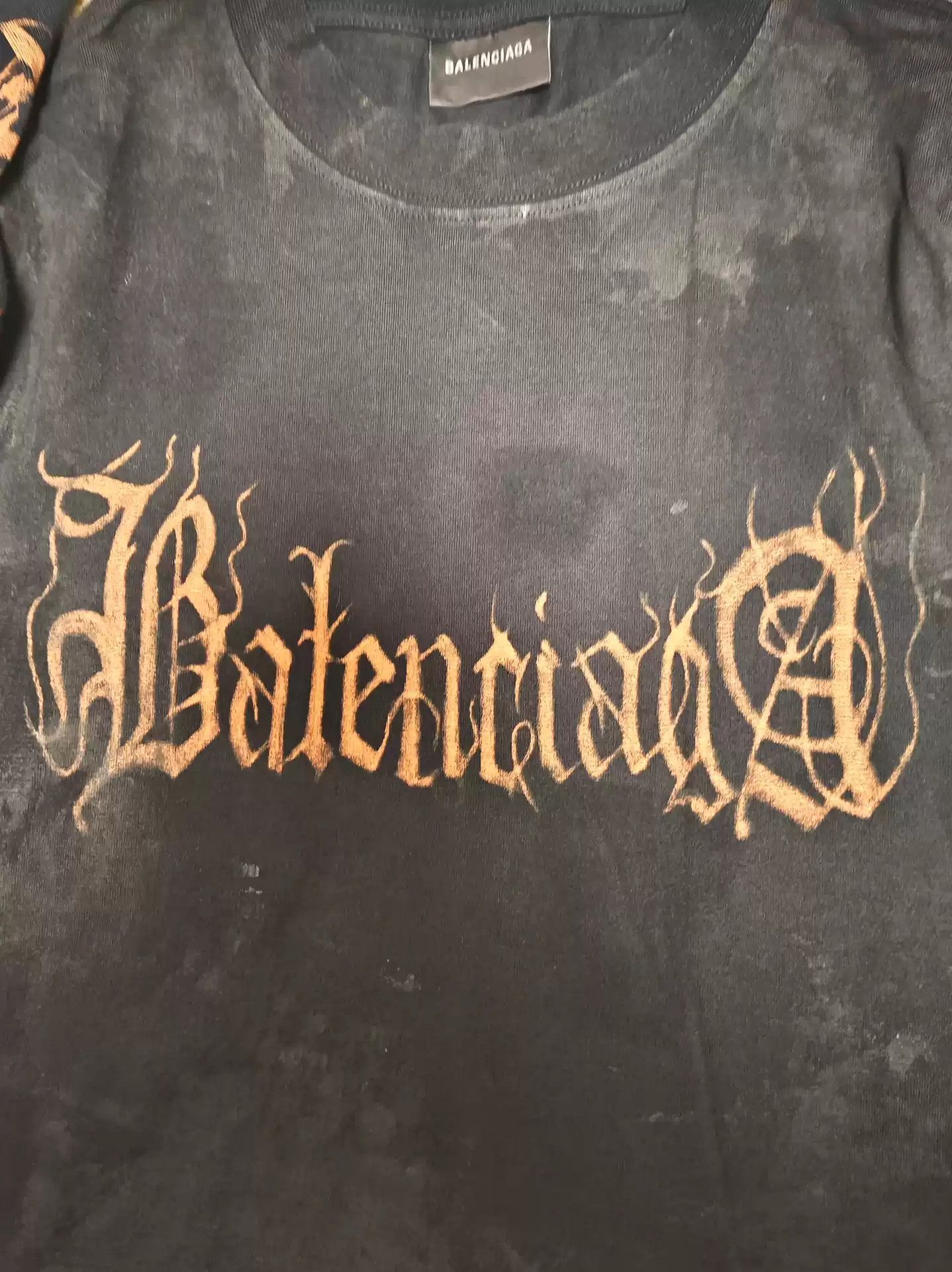 Balenciaga Balenciaga 23fw Mud Stained Sanskrit Damaged Long Sleeve Size US S / EU 44-46 / 1 - 3 Thumbnail
