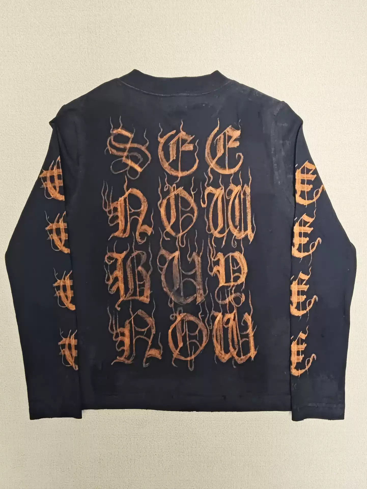 Balenciaga Balenciaga 23fw Mud Stained Sanskrit Damaged Long Sleeve Size US S / EU 44-46 / 1 - 2 Thumbnail