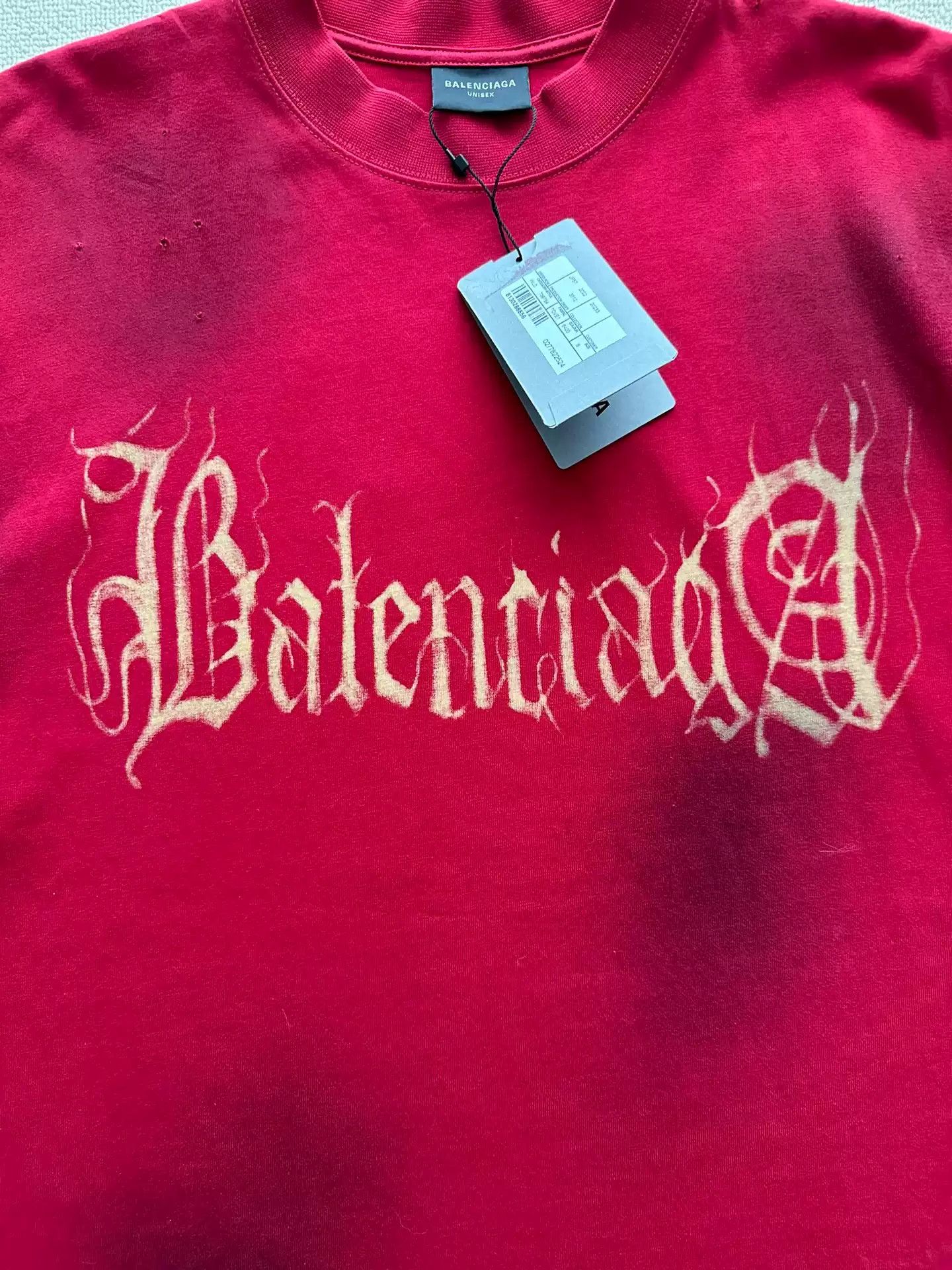 Balenciaga Balenciaga 23fw Mud Dyed Sanskrit Damaged Short sleeved T-shirt Size US S / EU 44-46 / 1 - 4 Thumbnail