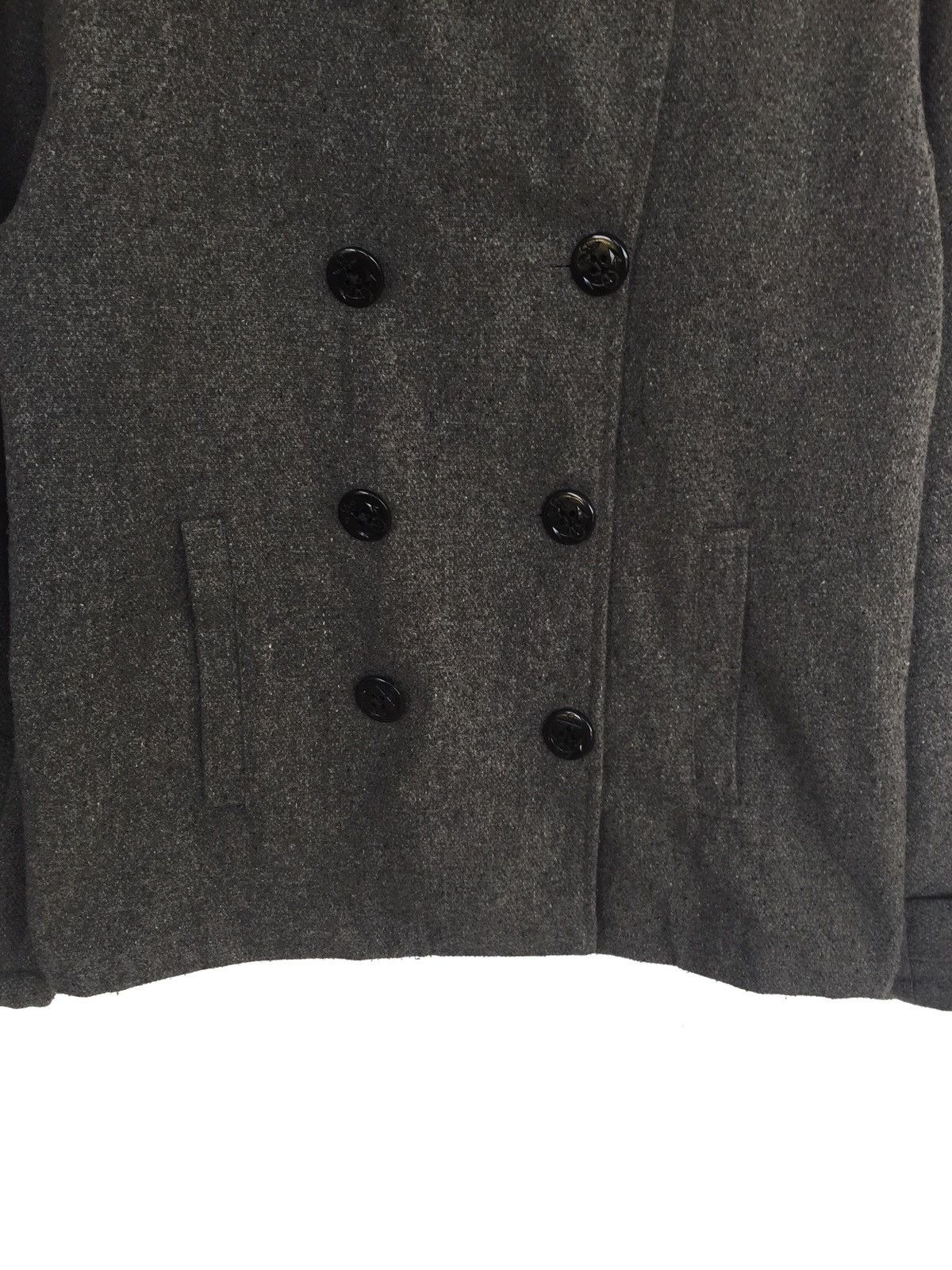 Vintage Houston Inc. Grey Wool Blend Oversized Pea Coat Size US L / EU 52-54 / 3 - 3 Thumbnail