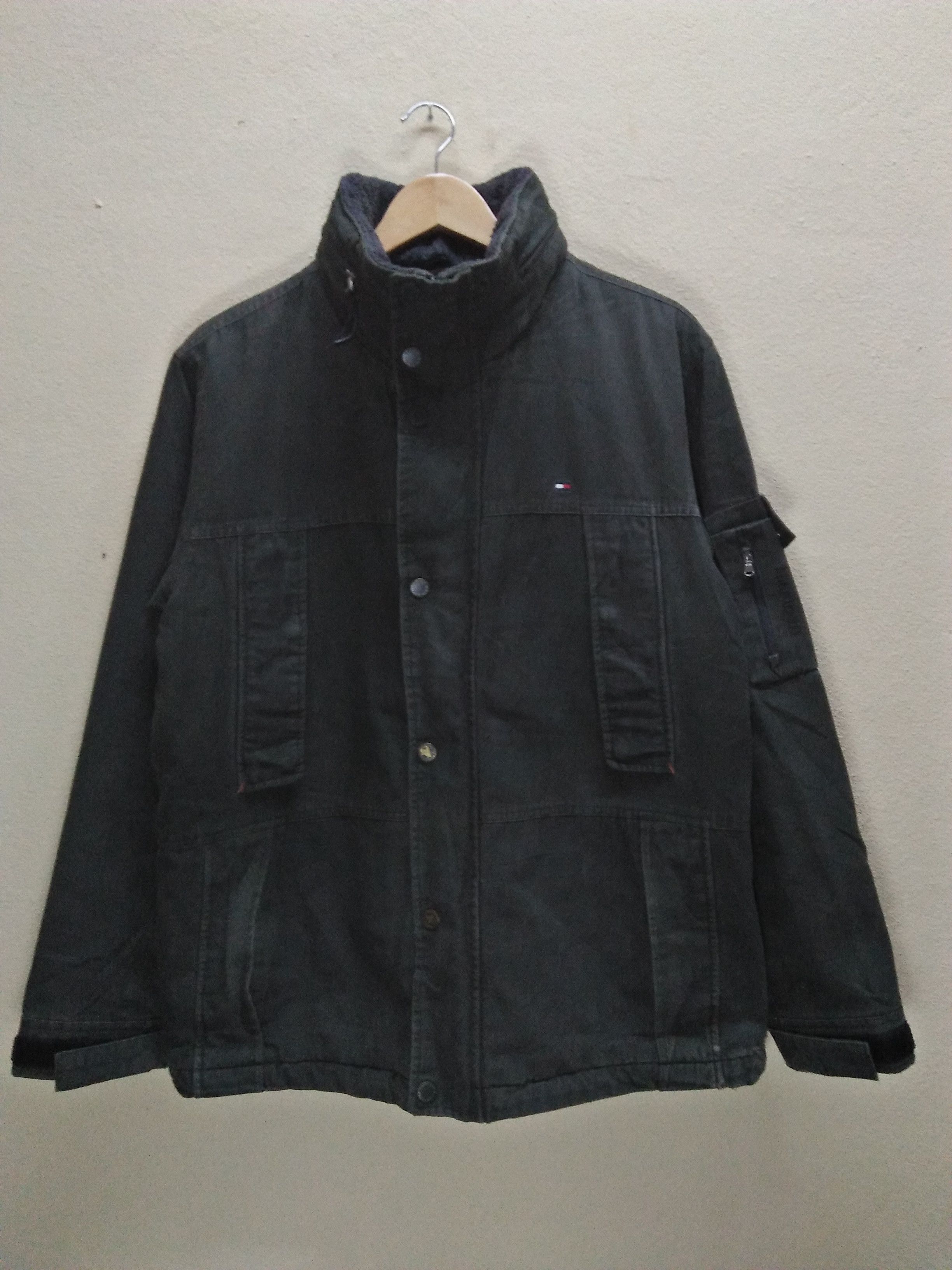 Tommy Hilfiger TOMMY HILFIGER Embroidered Logo Green Commando Army Jacket Size US M / EU 48-50 / 2 - 2 Thumbnail