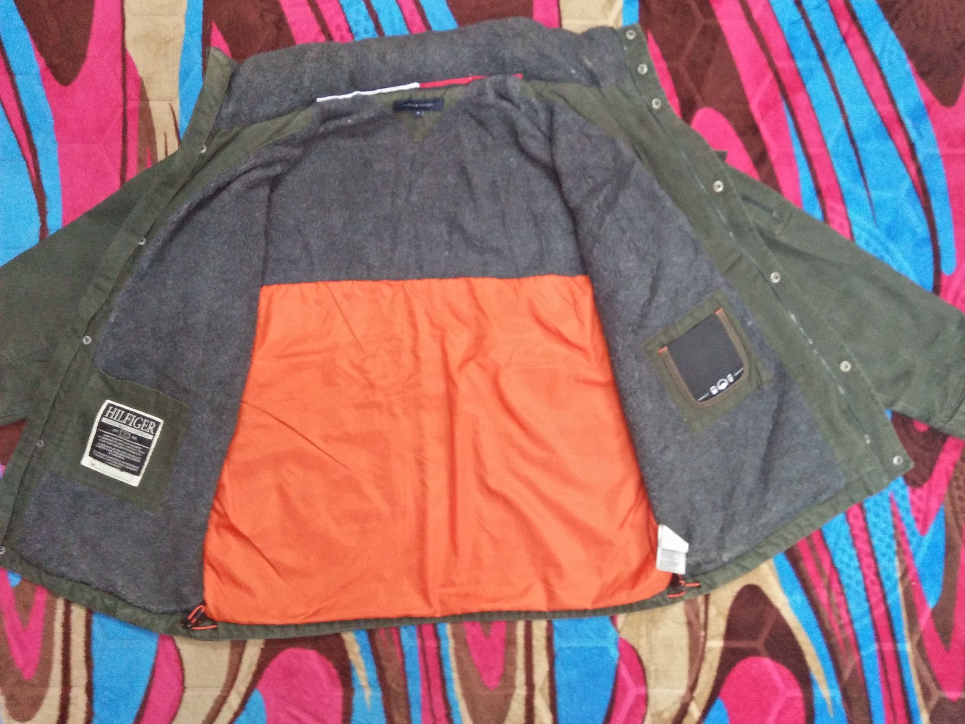 Tommy Hilfiger TOMMY HILFIGER Embroidered Logo Green Commando Army Jacket Size US M / EU 48-50 / 2 - 9 Thumbnail