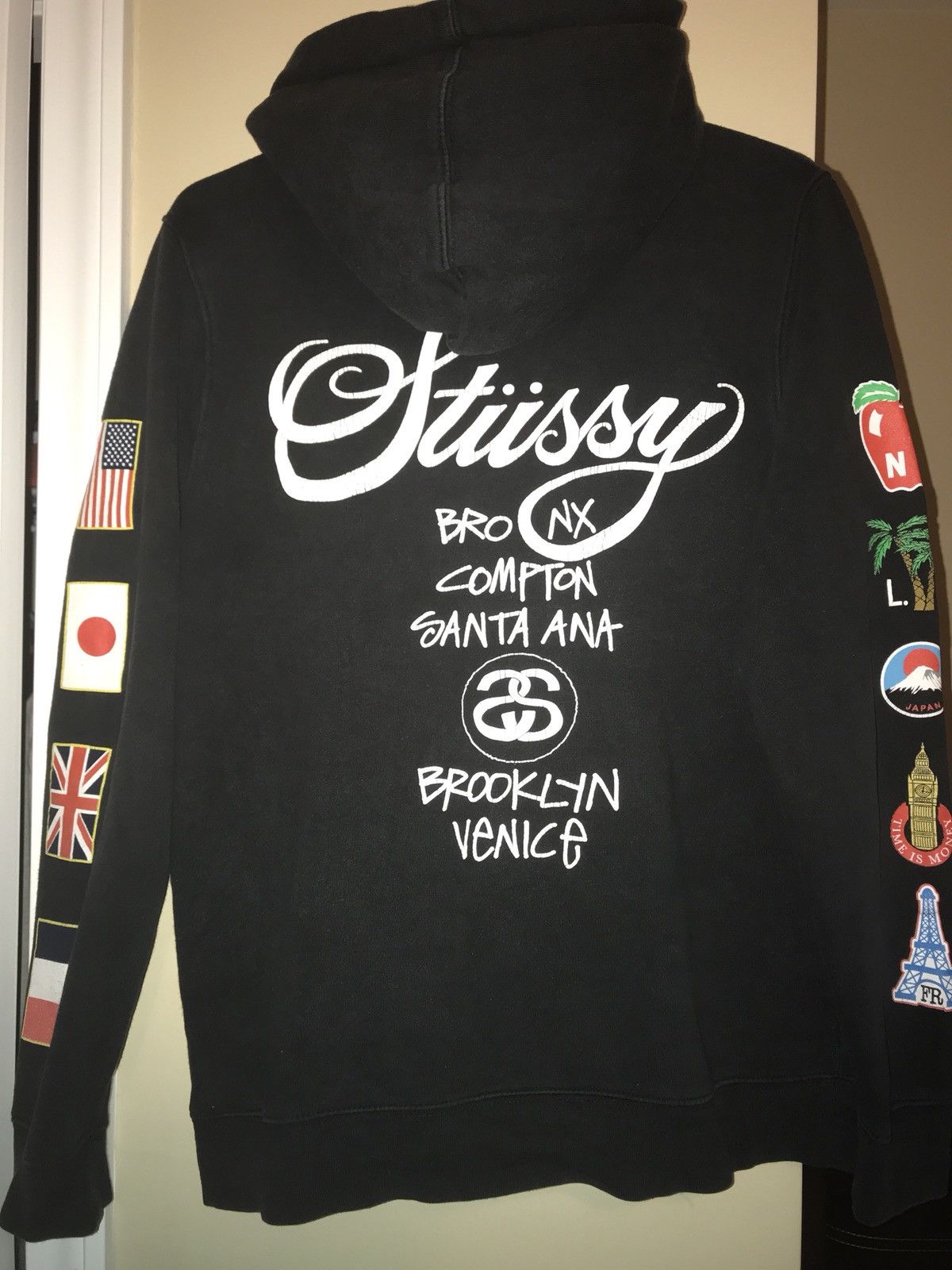 Stussy world store tour hoodie flags