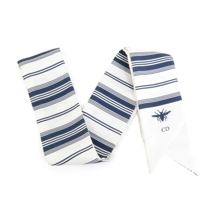 Dior Christian Dior Scarf Muffler Silk White/Navy Women's | Grailed