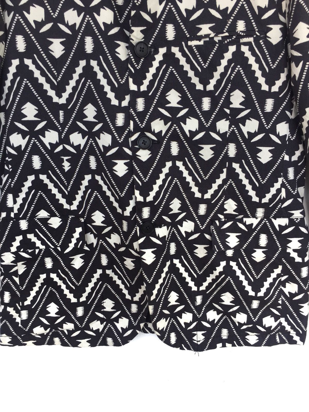BEAUTY&YOUTH United Arrow Psychedelic Black White Three Button Jacket Size US M / EU 48-50 / 2 - 3 Thumbnail