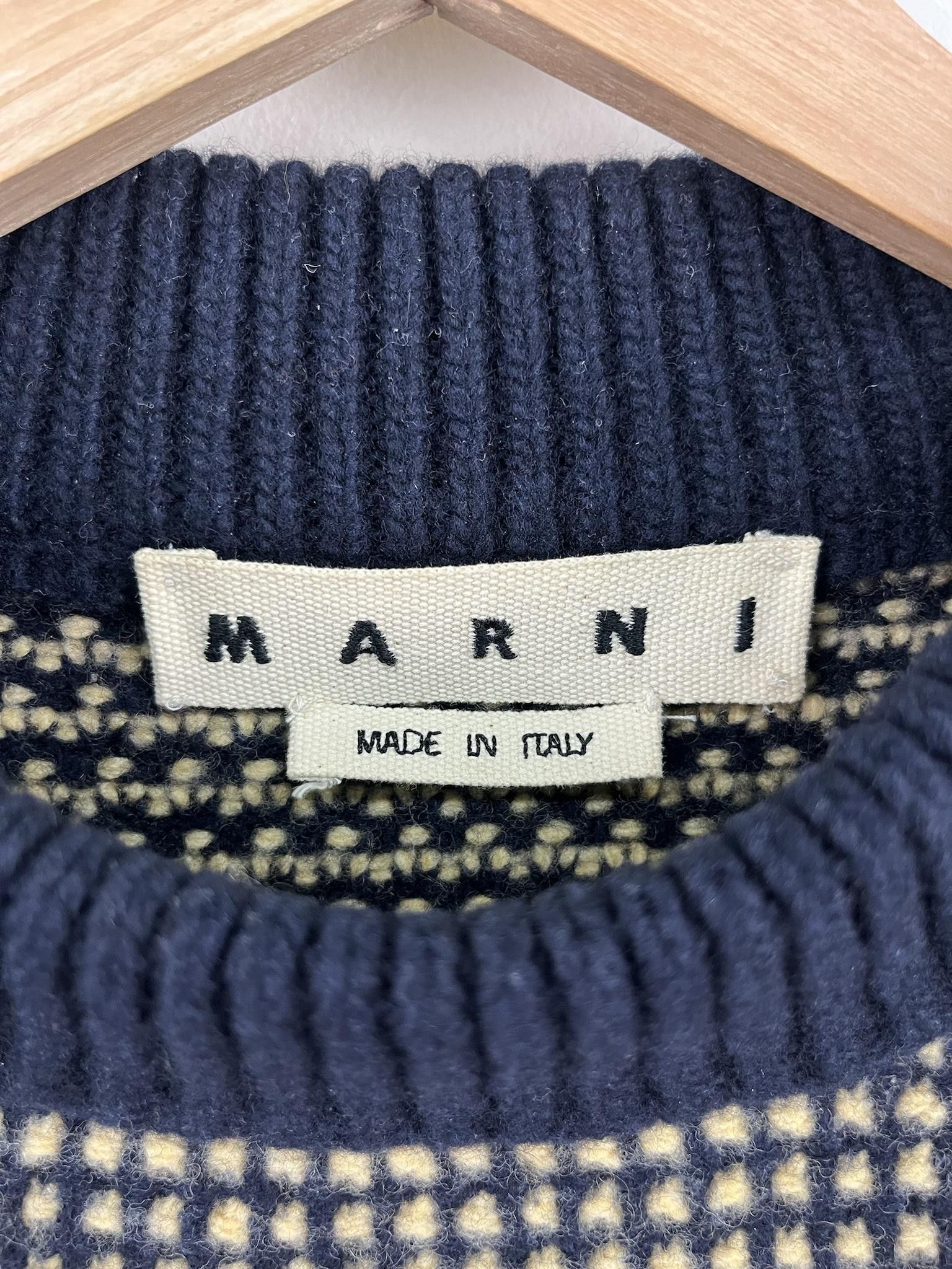 Marni Marni Mock Neck Navy Yellow Sweater Size US M / EU 48-50 / 2 - 3 Thumbnail
