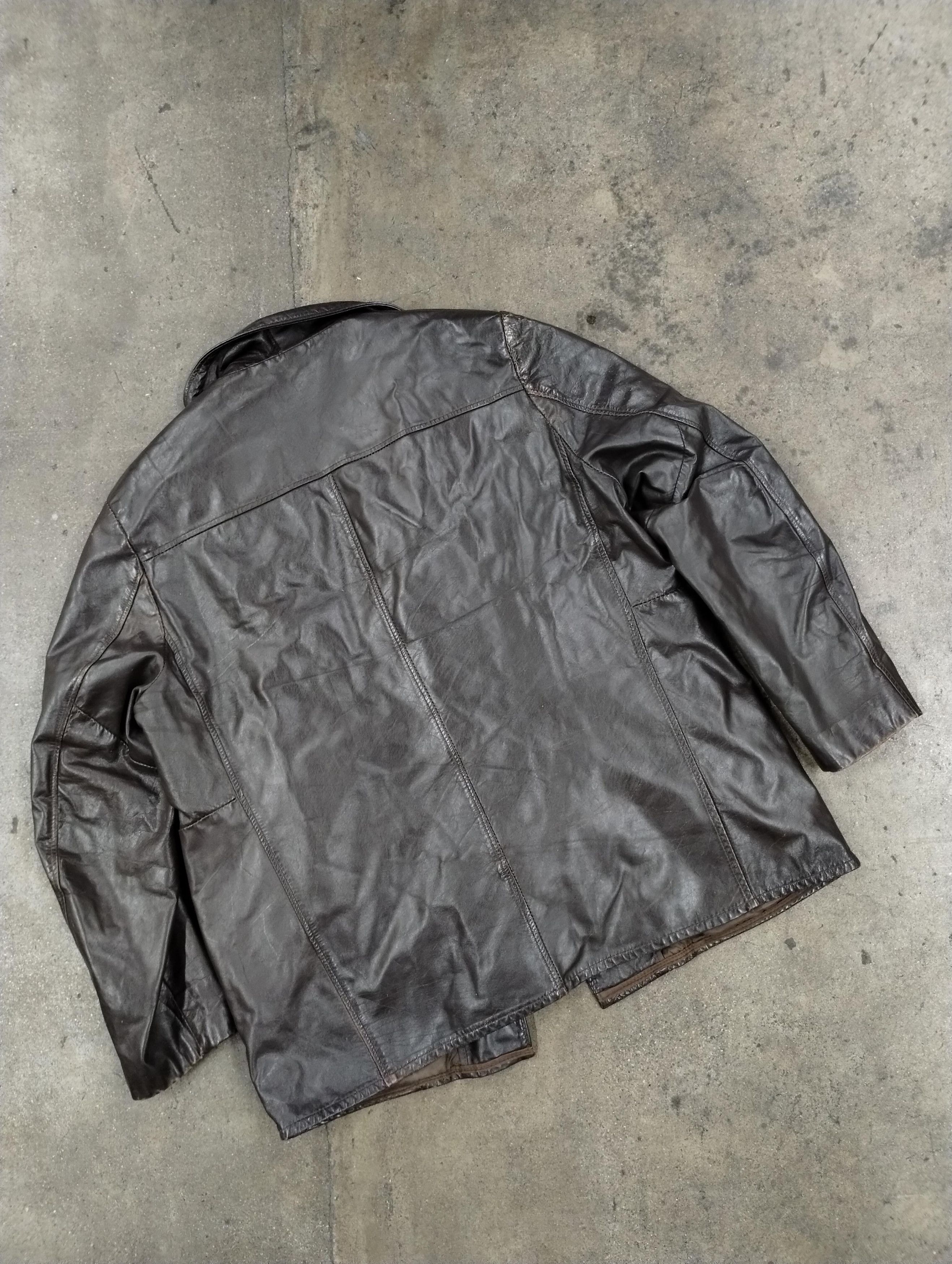 Vintage Vintage Montgomery Ward Fleece Lined Leather Jacket Size US XL / EU 56 / 4 - 4 Thumbnail