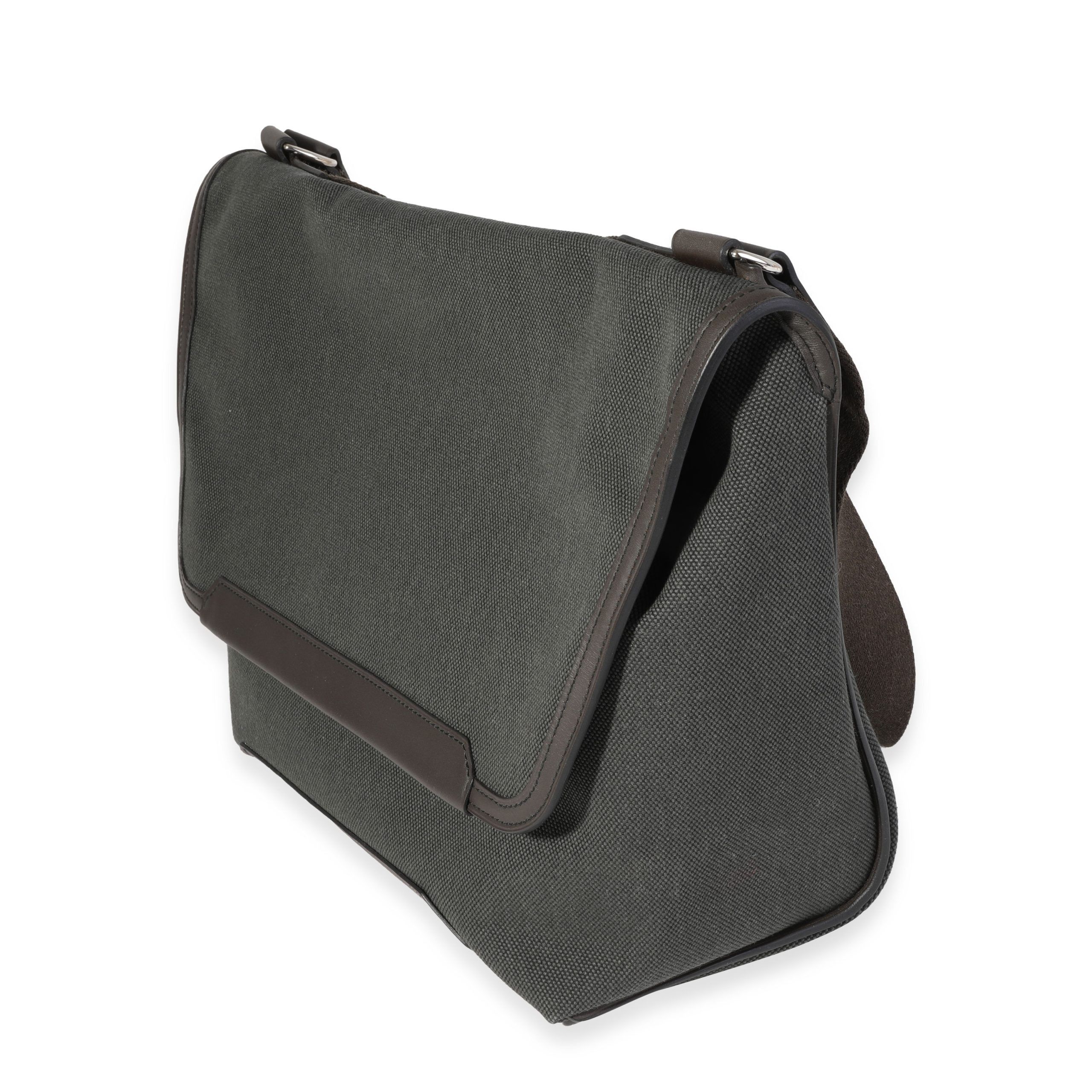 Hermès Vert Fonce Officier & Ébène Sombrero Leather Aller-Retour Messenger Bag