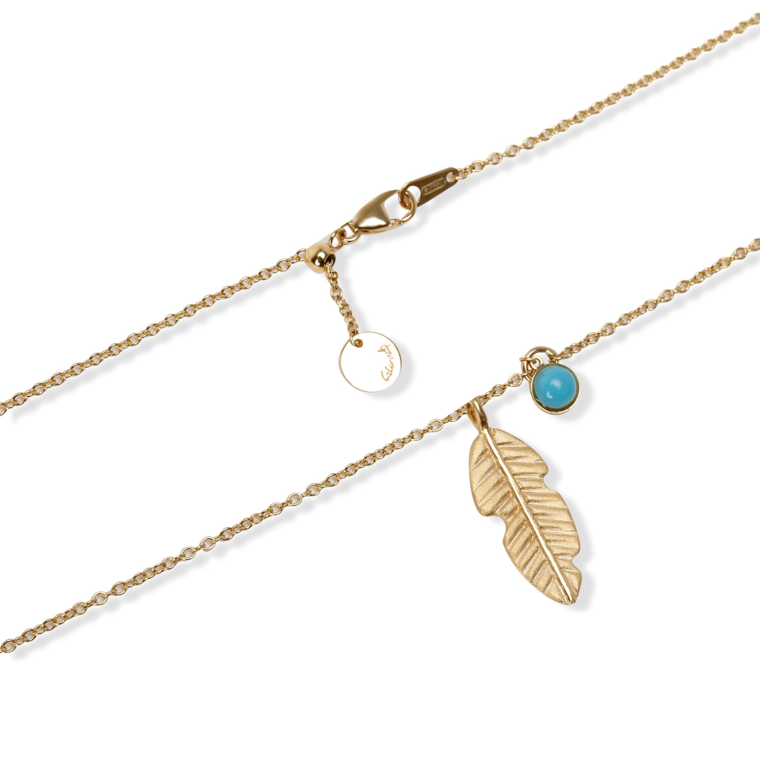 Caterina B Feather Pendant in 18K Yellow Gold